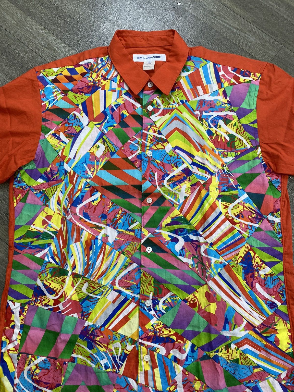 Comme des Garcons SHIRT Comme des Garçons SHIRT Psychedelic Pattern Patchwork Shirt Size US L / EU 52-54 / 3 - 2 Thumbnail