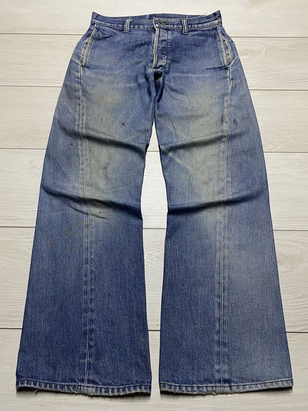 Comme des Garcons Comme Ca du Mode Men Grunge Twist Leg Baggy Jeans Size US 29 - 1 Thumbnail