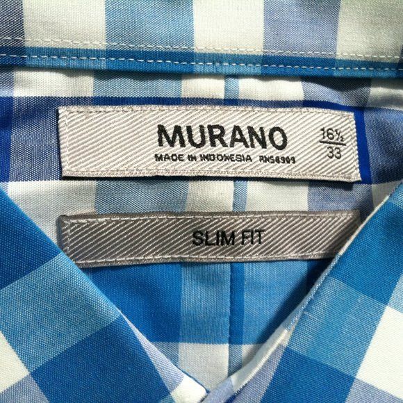 Murano MURANO MENS TURQUOISE COTTON DRESS SHIRT SIZE: 16.5-33 Size US L / EU 52-54 / 3 - 5 Thumbnail