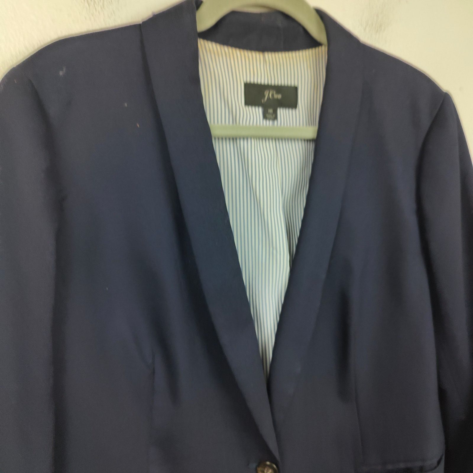 J.Crew J Crew Parke Wool Flannel Blazer Womens 16 Navy Blue Size XXL / US 16-18 / IT 52-54 - 3 Thumbnail