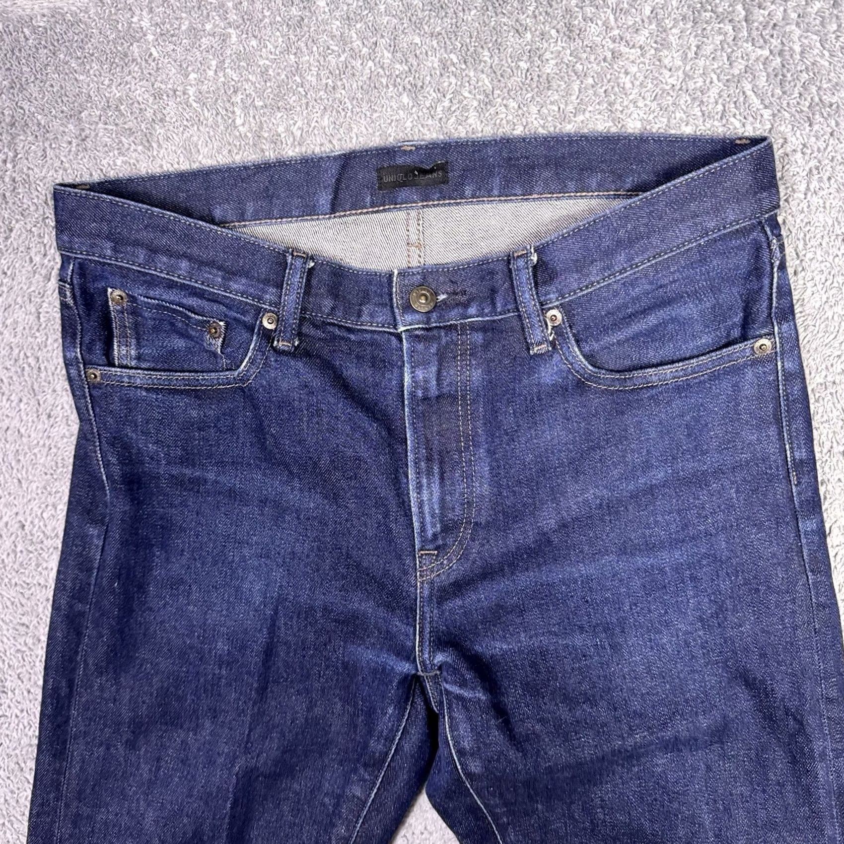 Uniqlo Uniqlo Jeans Selvedge Kaihara Slim Straight Indigo Raw Denim Men’s 33x32 Jeans Slim Straight City Hipster 5-Pocket Mens Size US 33 - 5 Thumbnail