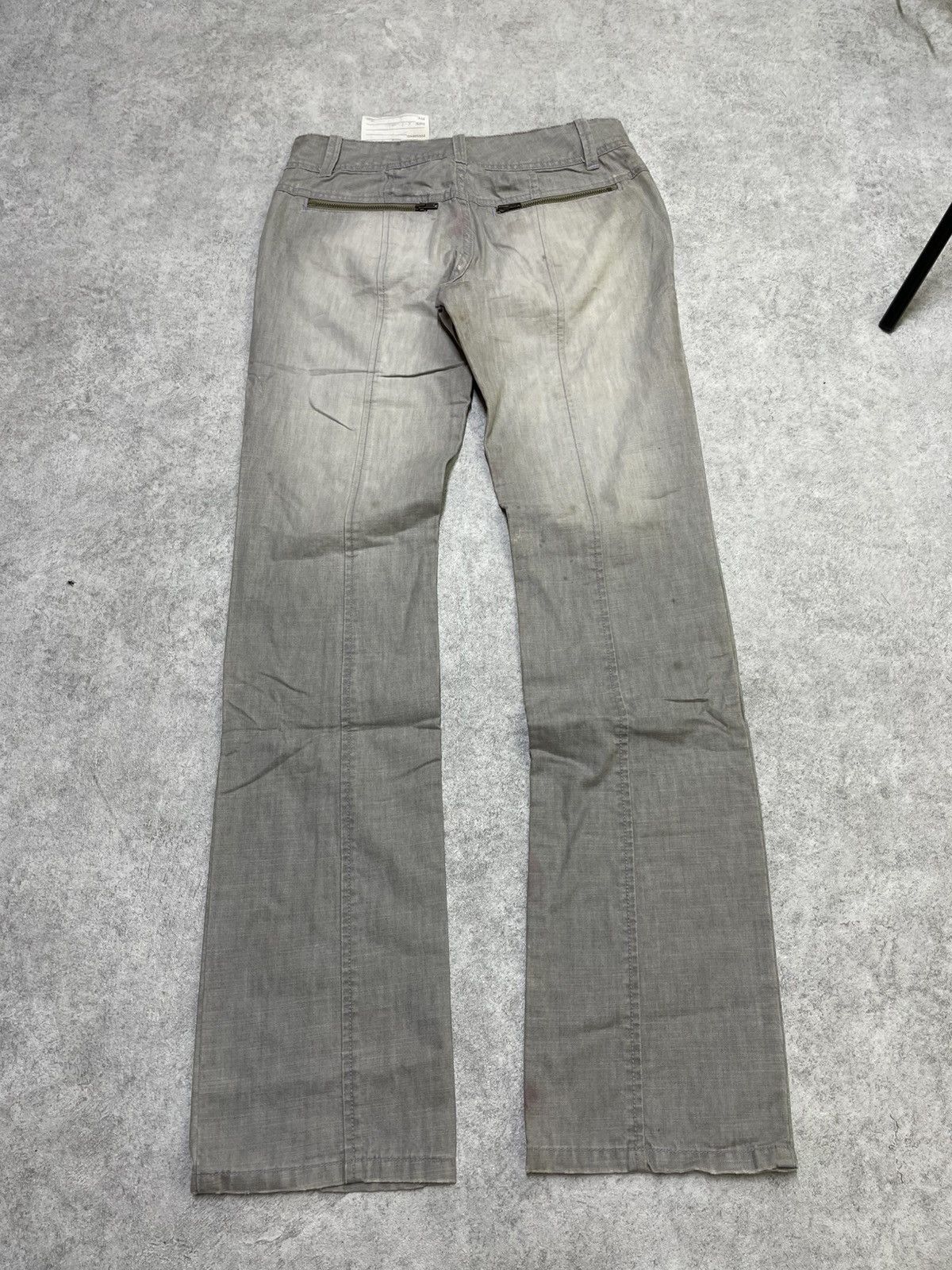 If Six Was Nine × Japanese Brand × Le Grande Bleu (L.G.B.) Detail crash break mix leather trashed flared jean Size US 27 - 9 Thumbnail