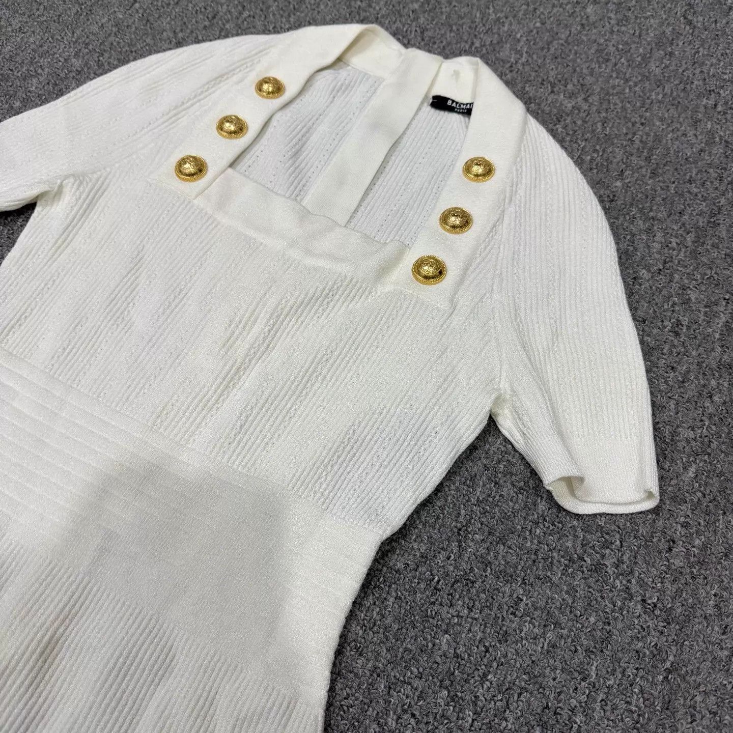 Balmain Balmain Gold Button Knit Dress 36 Mint Size XS / US 0-2 / IT 36-38 - 3 Thumbnail