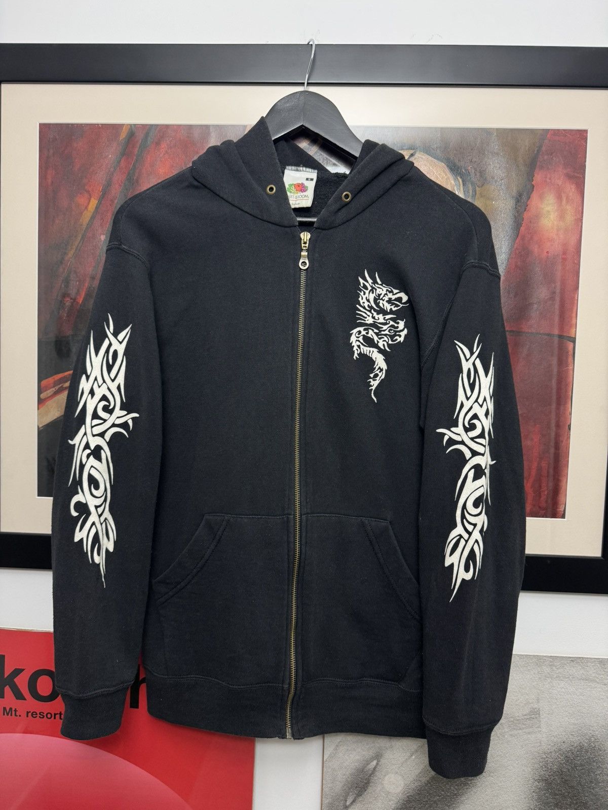 Streetwear × Vintage Vintage Y2K Silver Point tribal Hoodie | Grailed