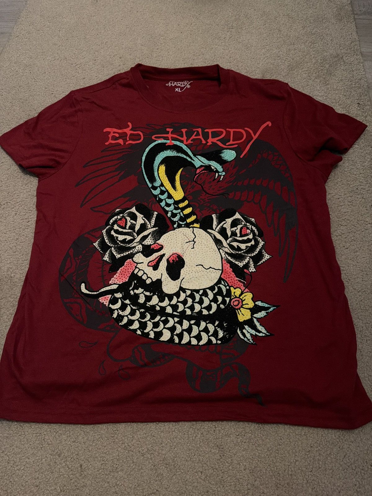 Ed Hardy Brand new with tags bedazzled Ed Hardy Skull T-shirt Size US XL / EU 56 / 4 - 2 Thumbnail