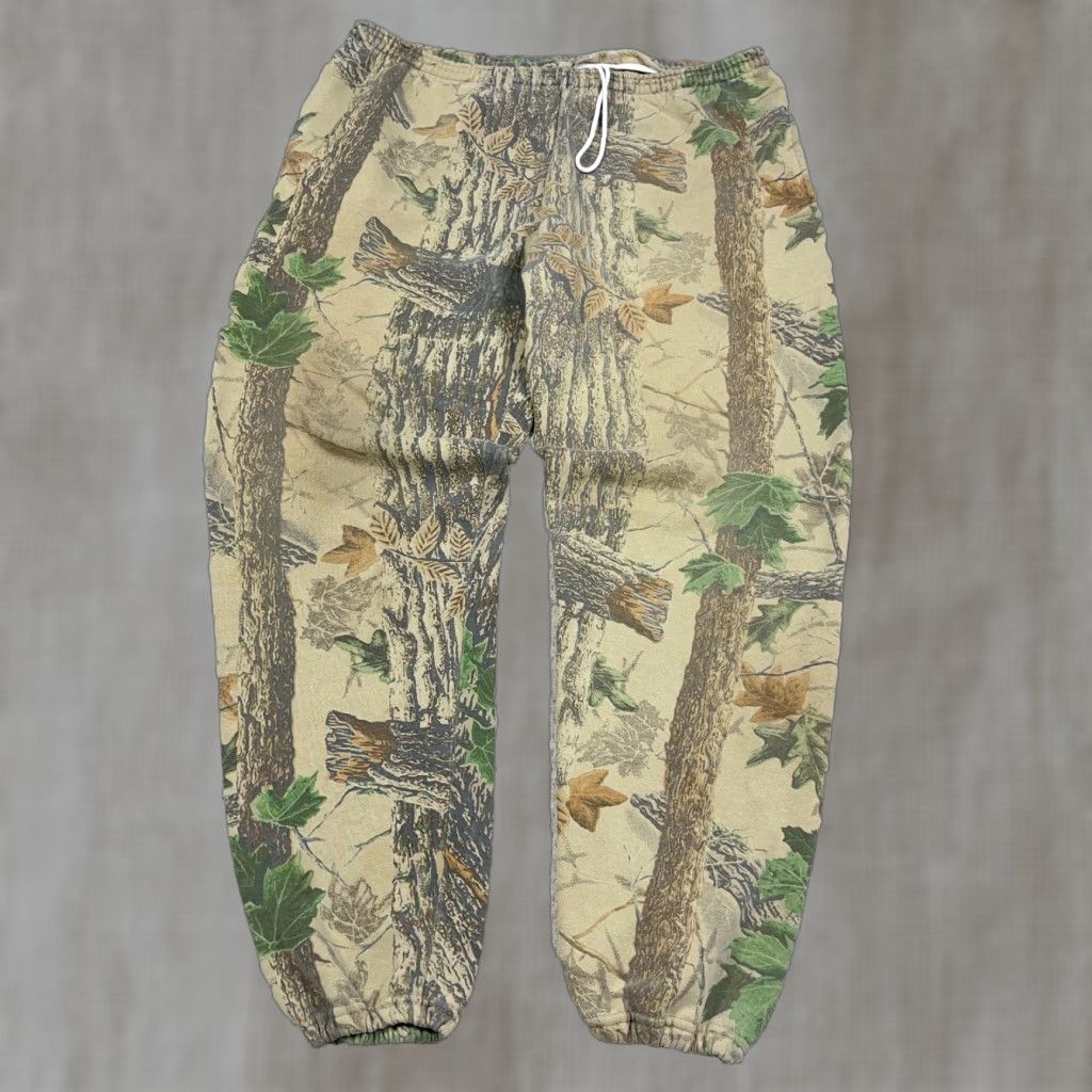 VINTAGE Realtree CAMO Sweatpants Jerzees Men XL 36x30 Joggers 90s Y2K Made USA Brown Fleece Pockets