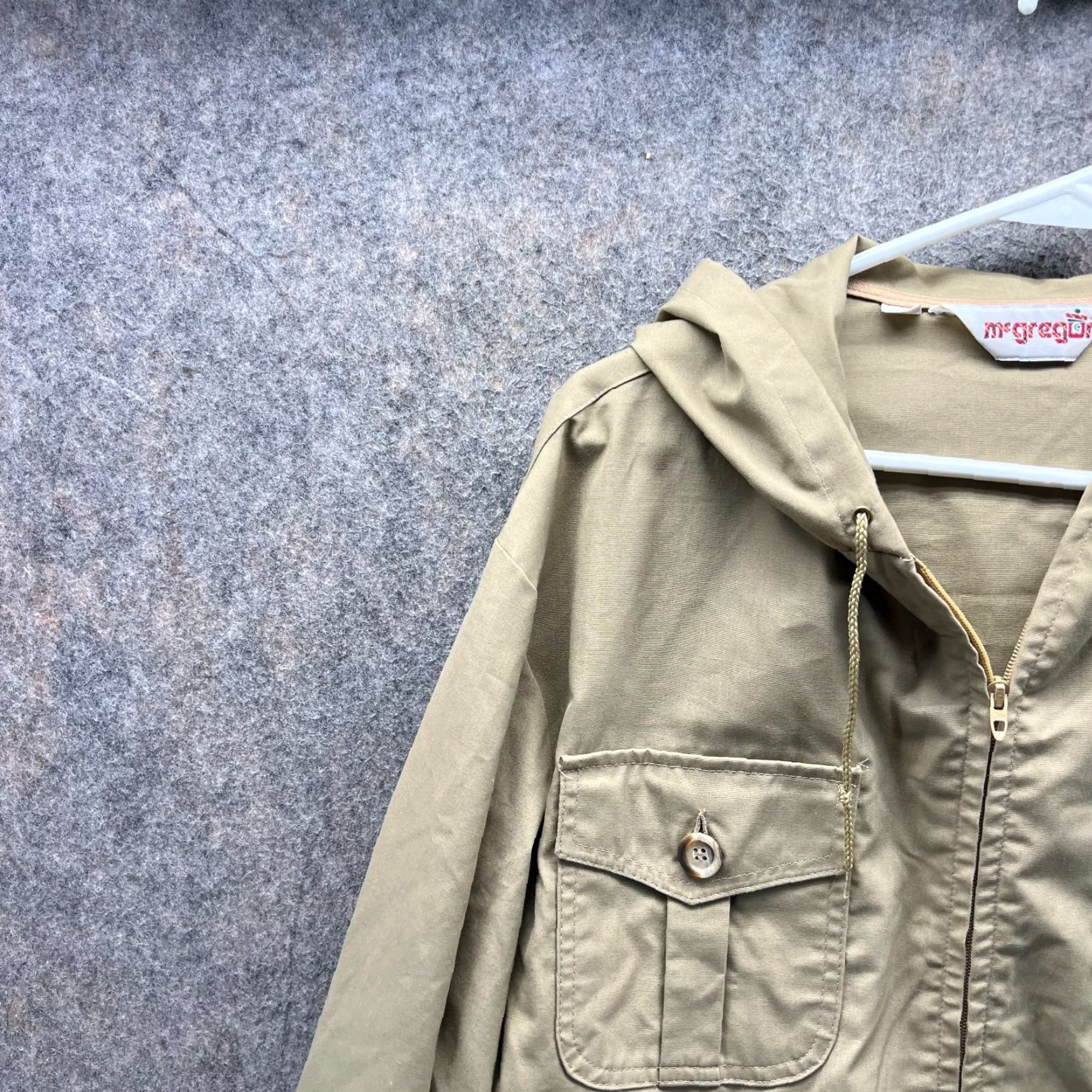 McGregor VINTAGE McGregor Jacket Mens 44 Khaki Hooded Utility Cotton Full Zip Field Chore Vintage Size US S / EU 44-46 / 1 - 7 Thumbnail