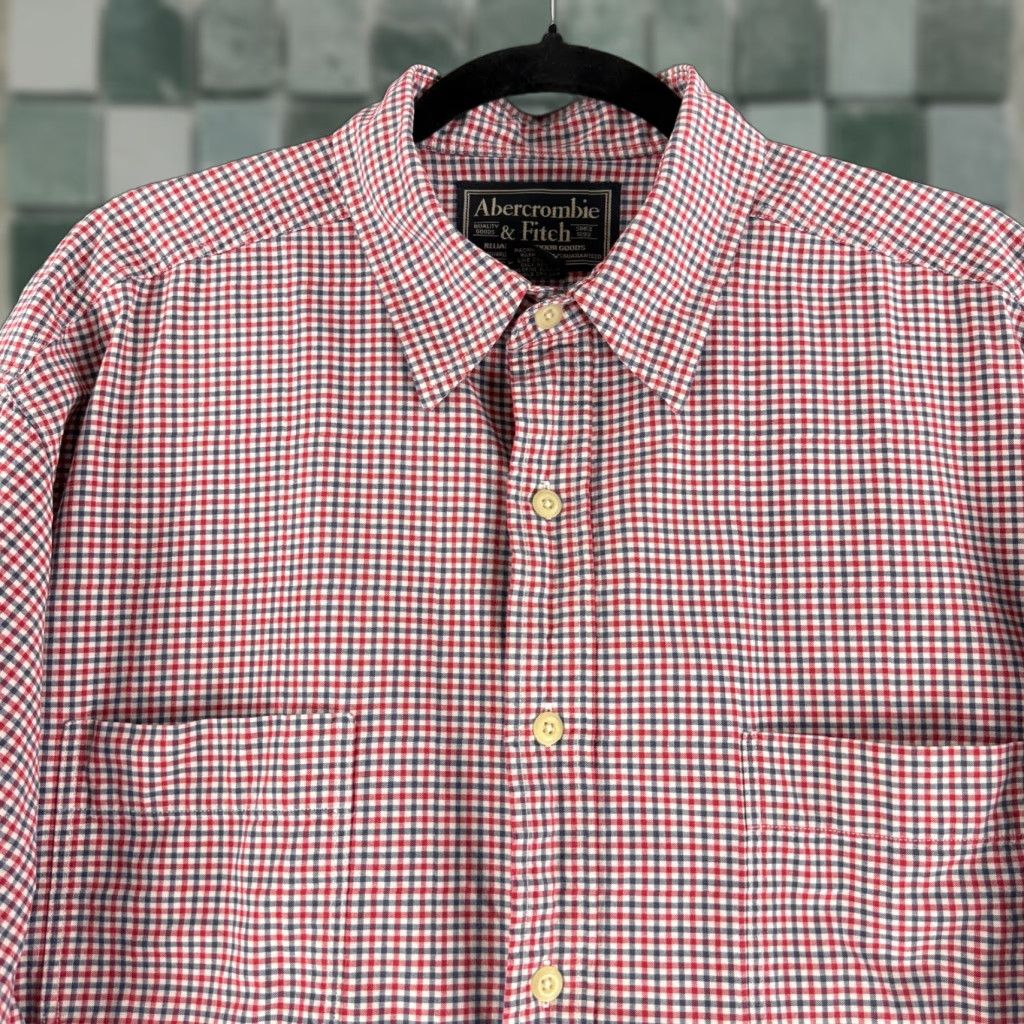 Abercrombie & Fitch Abercrombie & Fitch Button-Up Shirt Mens Large Red Check Print Long Sleeve VTG Size US L / EU 52-54 / 3 - 1 Thumbnail