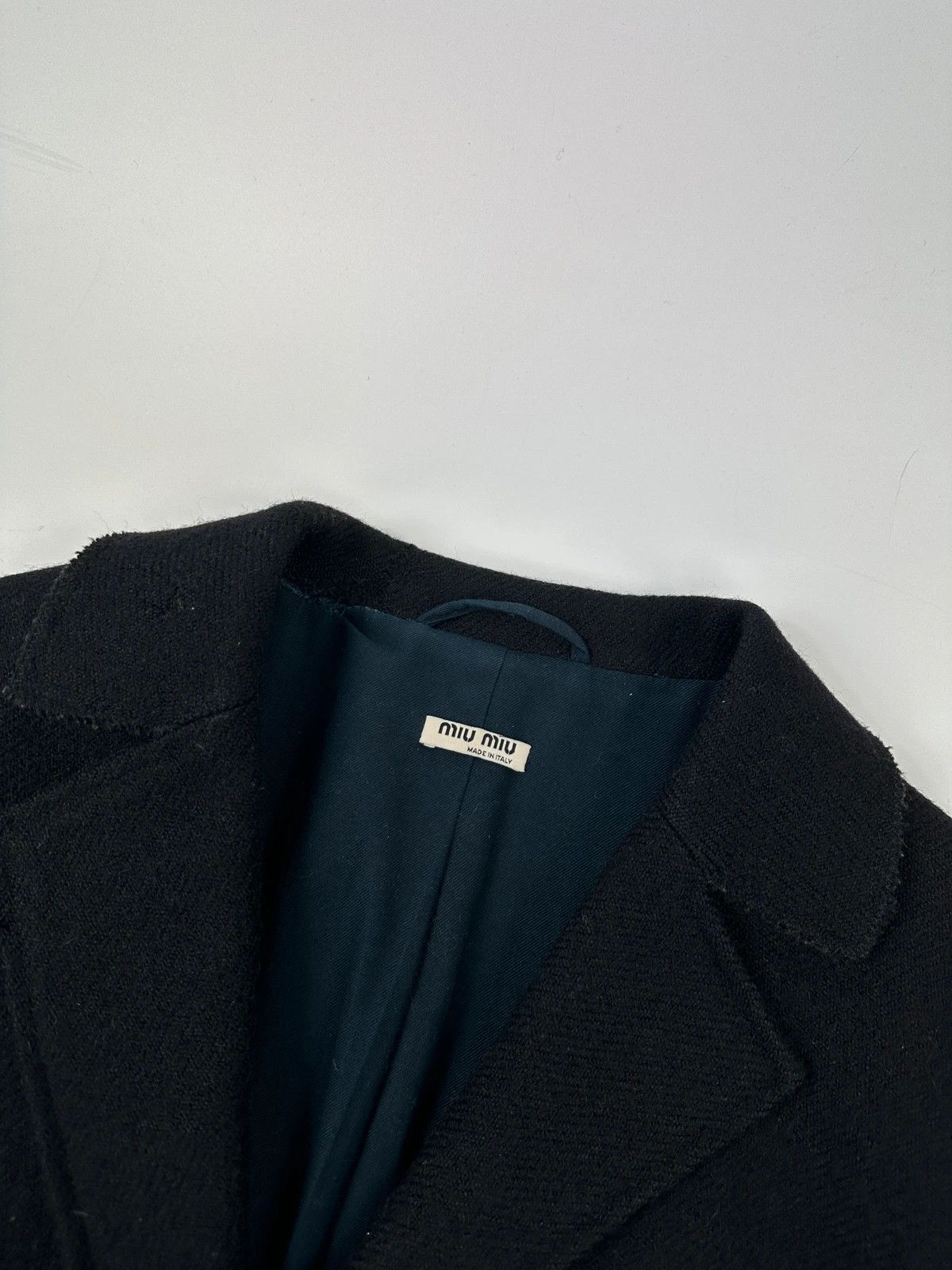 Miu Miu Miu Miu FW00-05 Black Wool & Mohair Long Trench Coat Size L / US 10 / IT 46 - 6 Thumbnail