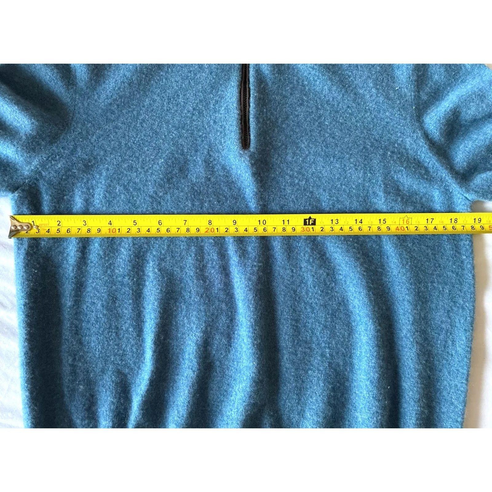 Neiman Marcus Neiman Marcus Men's 100% Cashmere 1/4-Zip Sweater Blue Large Long Sleeve Size US L / EU 52-54 / 3 - 5 Thumbnail
