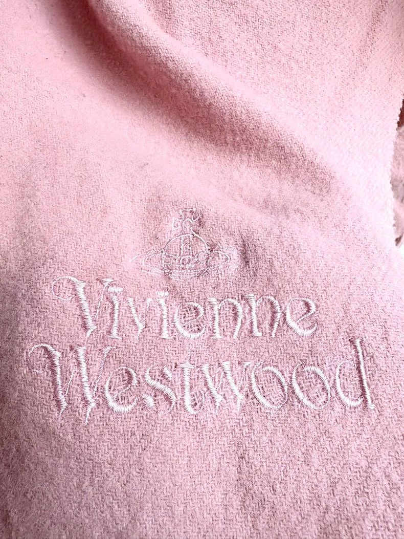 Vivienne Westwood Vivienne Westwood Pink letter embroidered scarf Size ONE SIZE - 5 Thumbnail