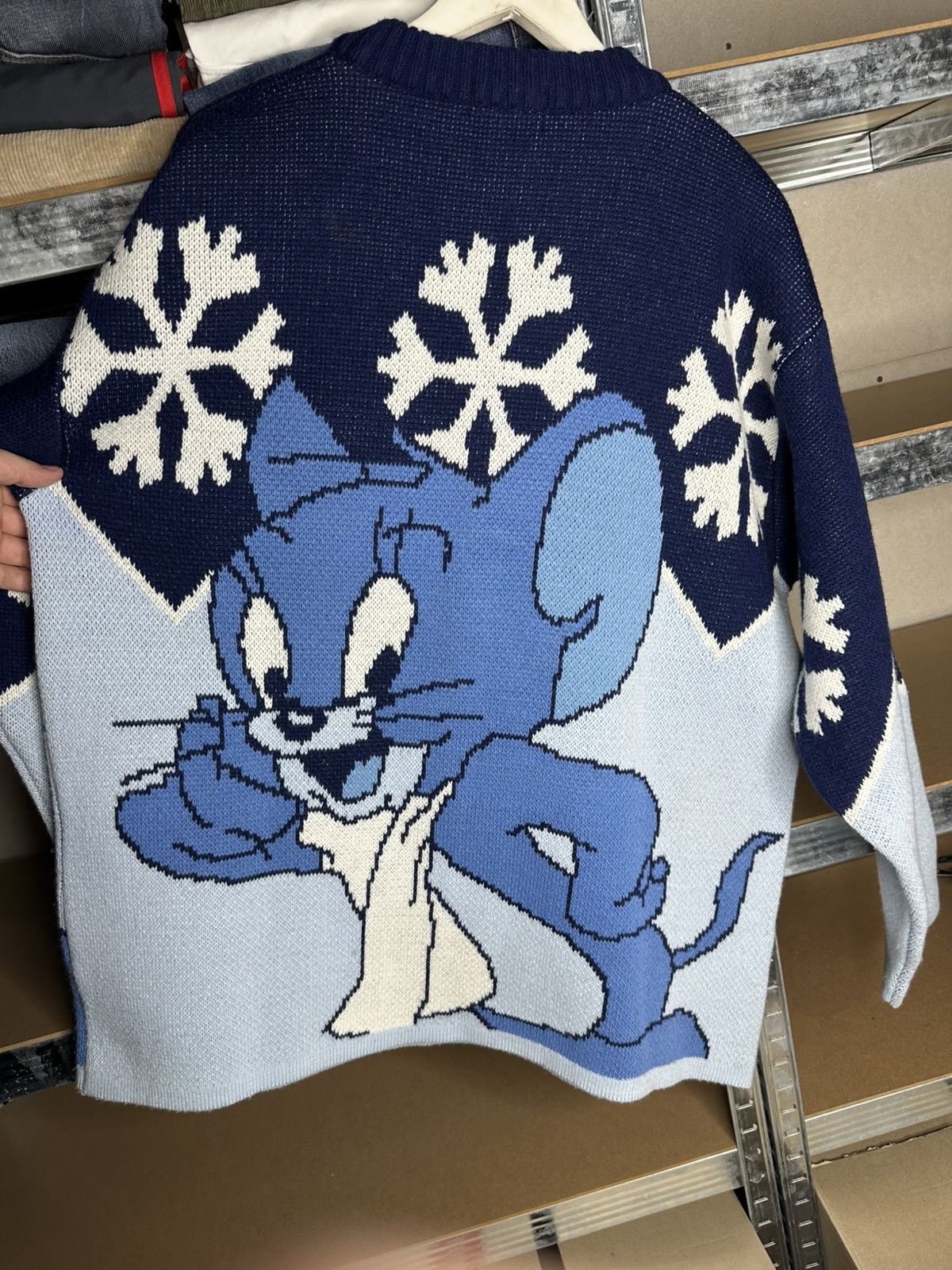 Cartoon Network 1998 Tom & Jerry Vintage Knit Sweater Big Cat Mouse Size US XXL / EU 58 / 5 - 7 Thumbnail