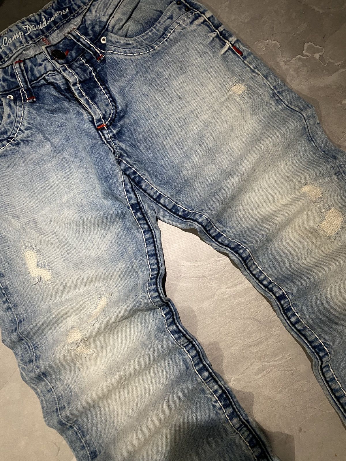 Japanese Brand Rare Distressed Washed Slim Jean / Number Nine Style / Y2K Size US 32 / EU 48 - 4 Thumbnail