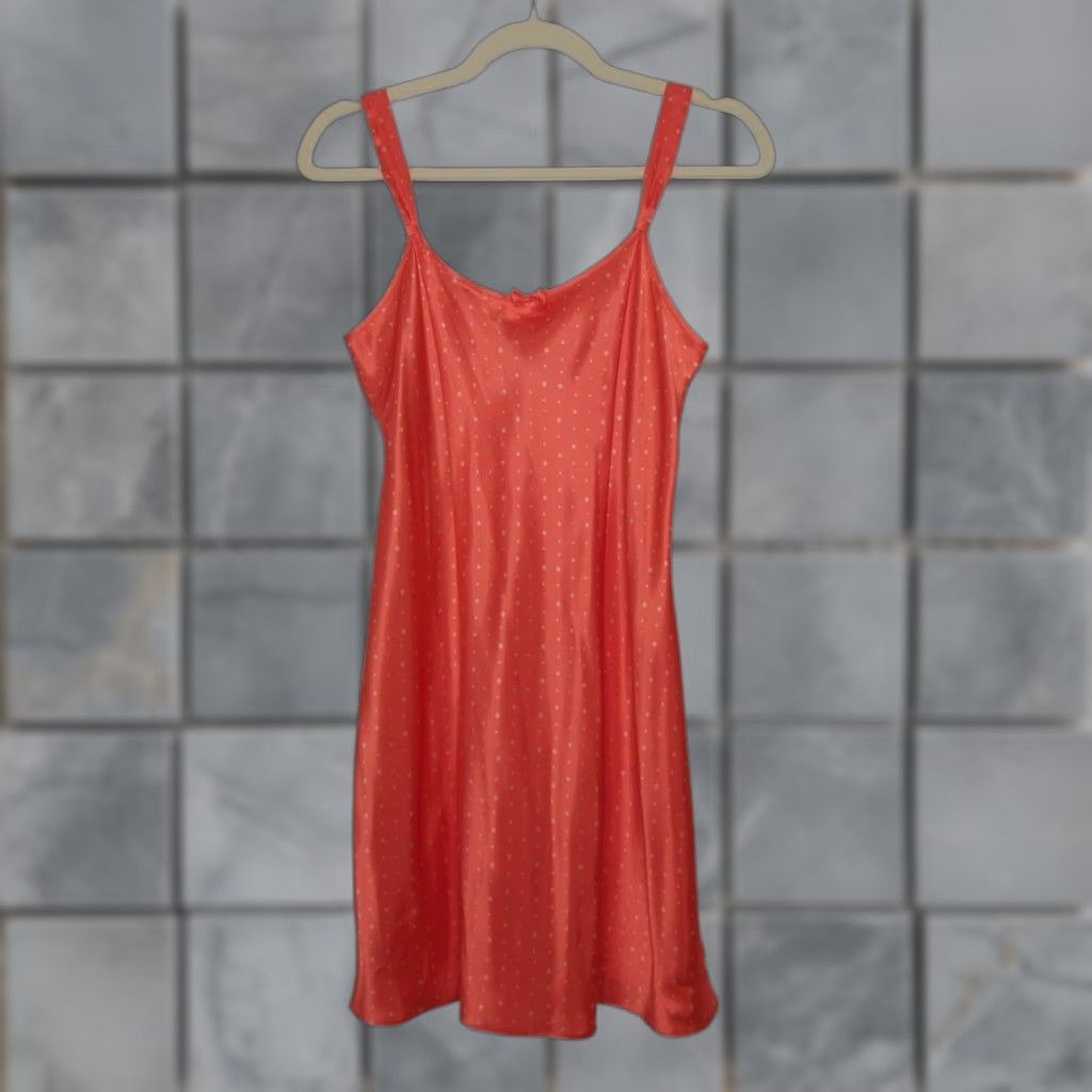 Vintage NWT Morgan Taylor Intimates Slip Dress Small Fairy Whimsy Polka Dot Satin Short Womens/S Mens? Size S / US 4 / IT 40 - 1 Thumbnail