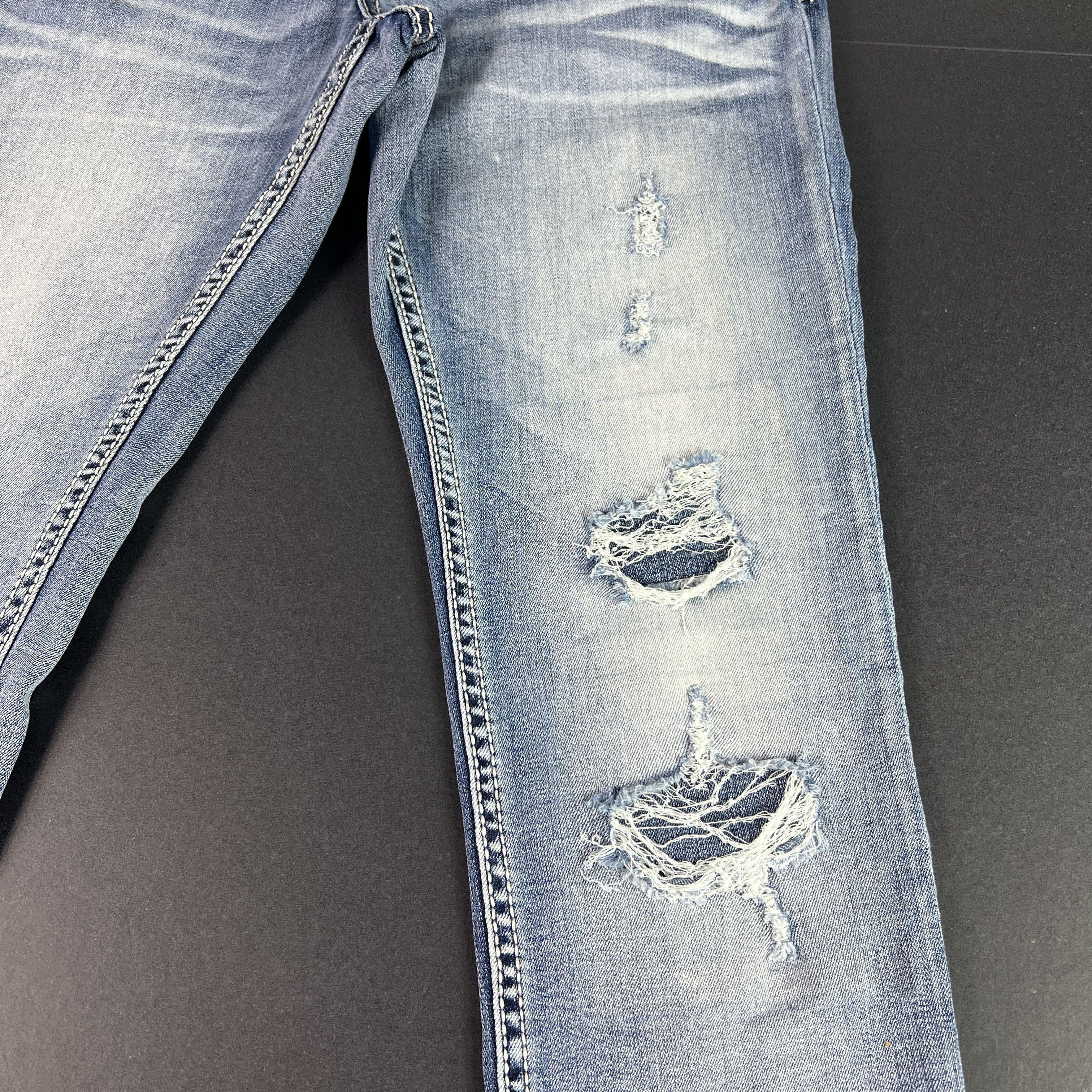 BKE BKE Jeans Jake Straight Light Blue Faded Distressed Denim Size US 28 / EU 44 - 3 Thumbnail