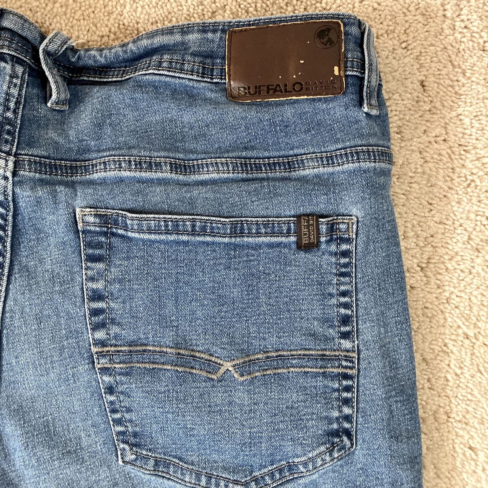 Buffalo David Bitton Buffalo David Bitton Jackson X Jeans Mens Size 36x29 Straight Denim Cotton Blend Mid Rise Regular Fit with Pockets Blue Denim Shirt? Size US 36 / EU 52 - 6 Thumbnail
