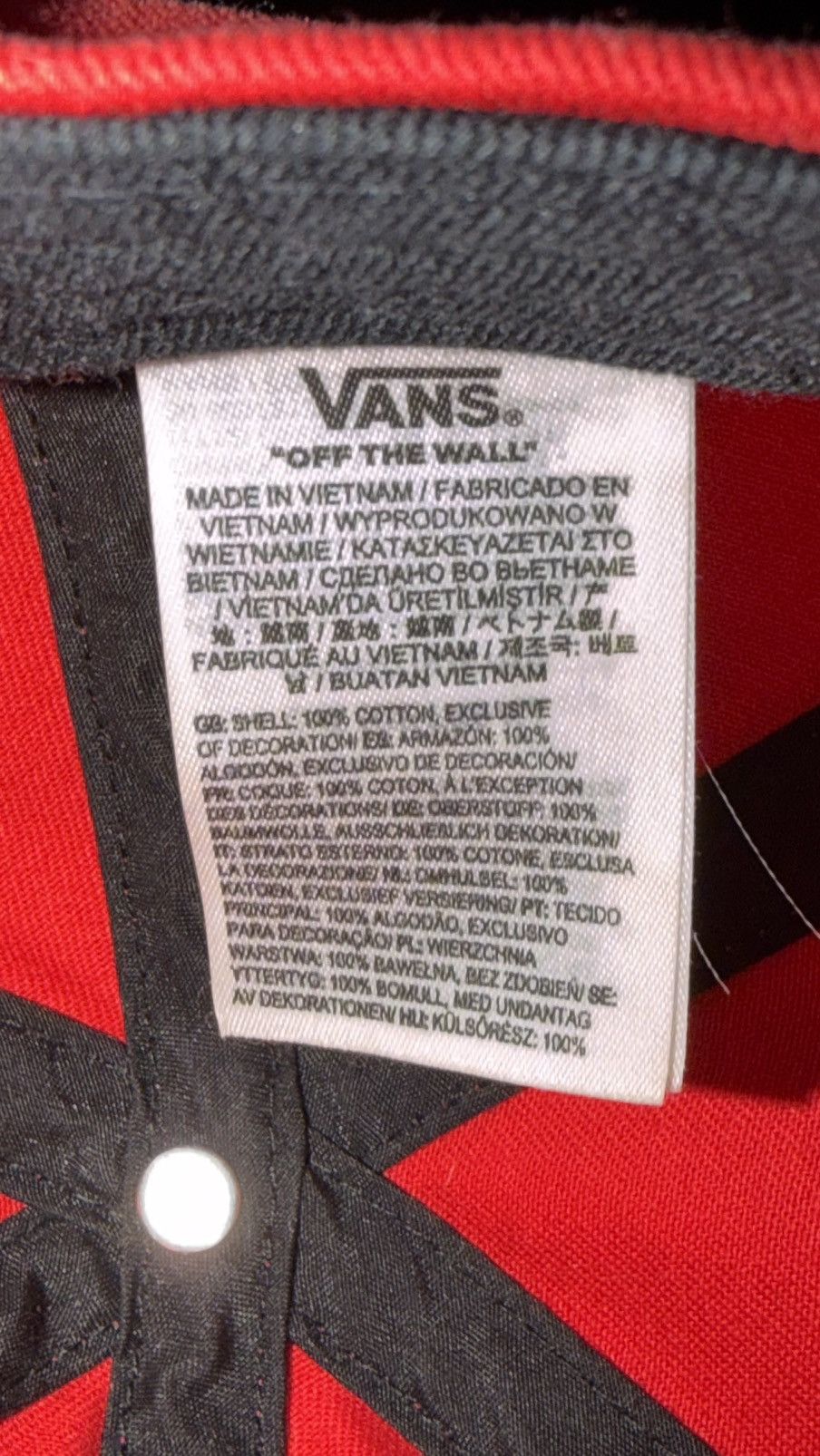 Vans Vans Baseball Cap Red White Embroidered Strapback Adjustable Size ONE SIZE - 5 Thumbnail