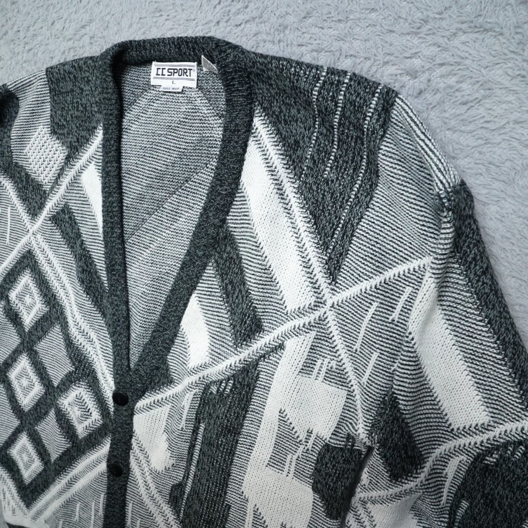 Vintage VINTAGE Cooper Cardigan Sweater Mens LT Gray Button All Seasons 60s 70s 80s Knit Size US L / EU 52-54 / 3 - 6 Thumbnail