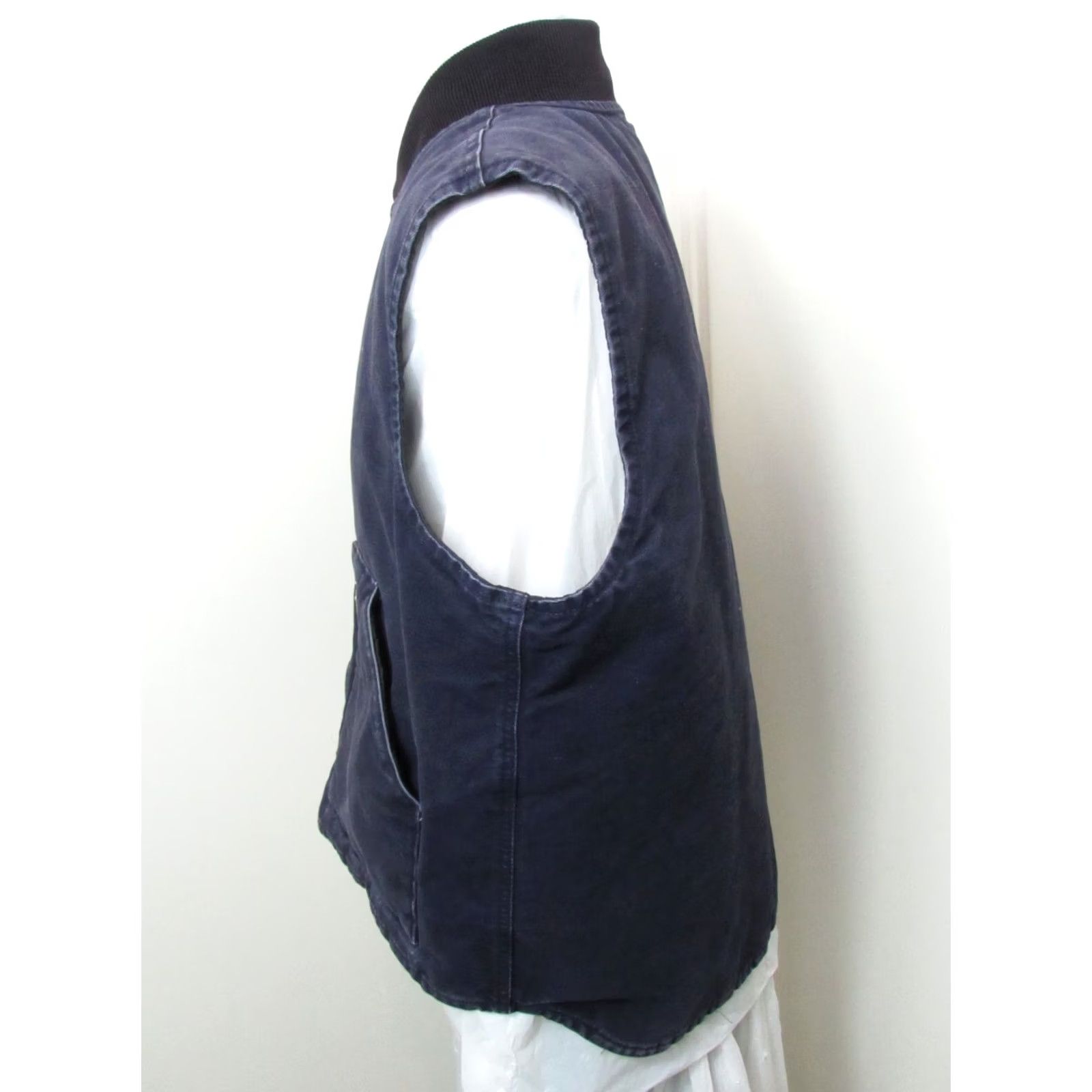 VINTAGE Carhartt Vest Mens XL Navy Blue Full Zip Arctic Quilt