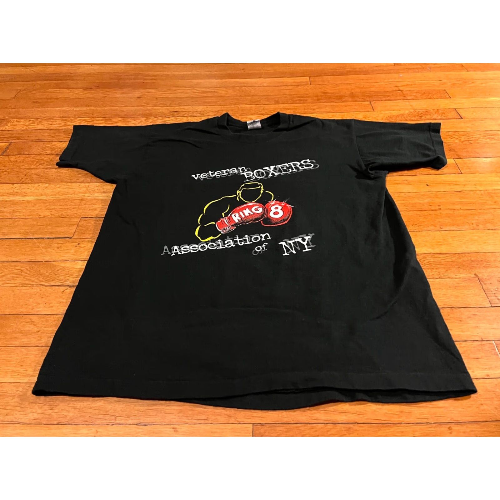 Fruit Of The Loom VINTAGE Veteran Boxers Association of New York Shirt Mens XL Black Logo 90s City Classic Retro Sports Cotton T-Shirt Size US XL / EU 56 / 4 - 2 Thumbnail