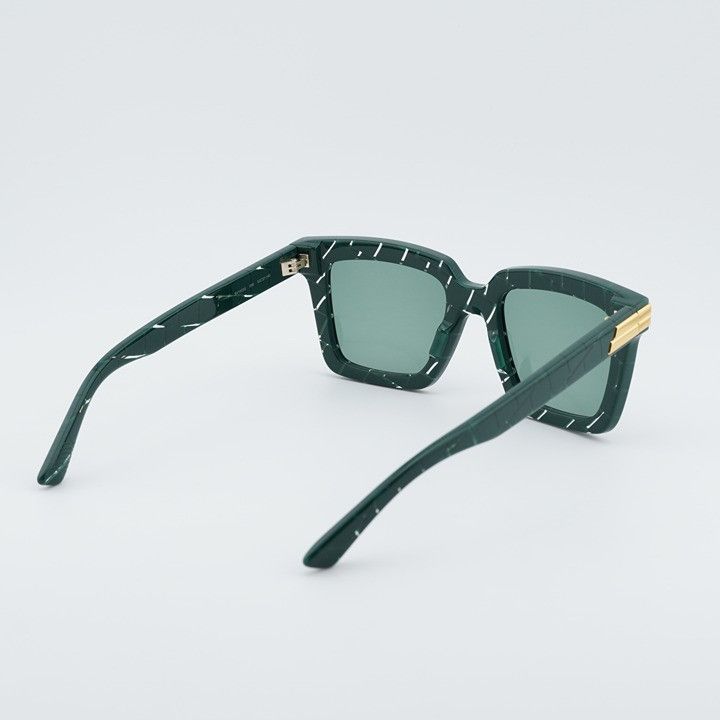Bottega Veneta Bottega Veneta BV1005S 008 Sunglasses Green Square Frame Size ONE SIZE - 4 Thumbnail