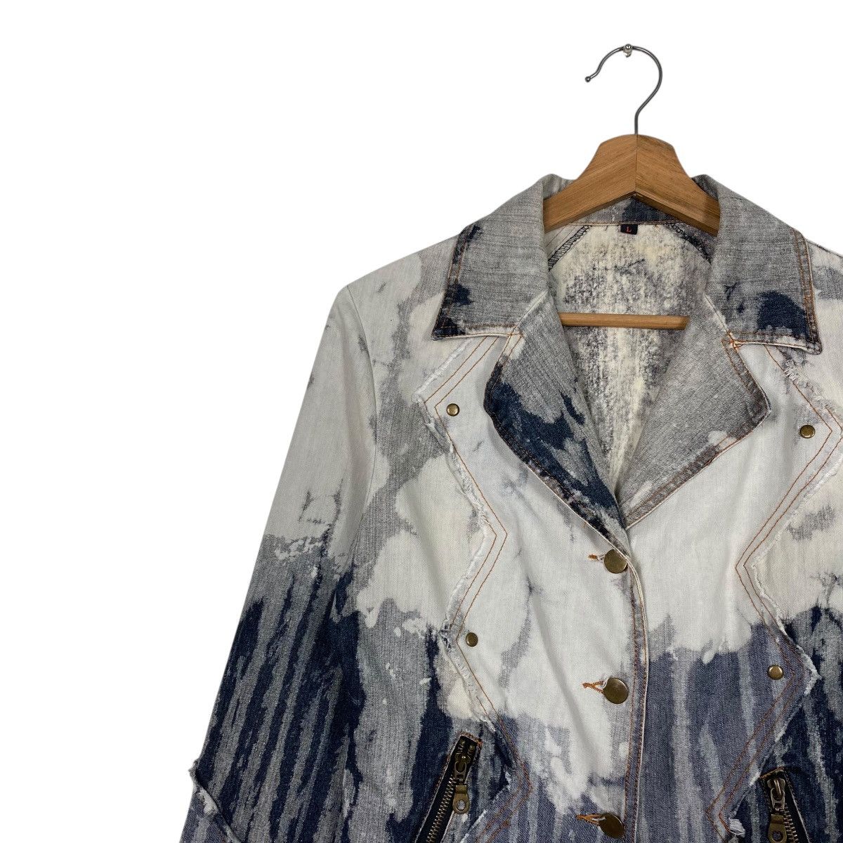 Japanese Brand Vintage Y2K ICHIOKU Fairy Grunge Cropped Denim Jacket Size US L / EU 52-54 / 3 - 6 Thumbnail