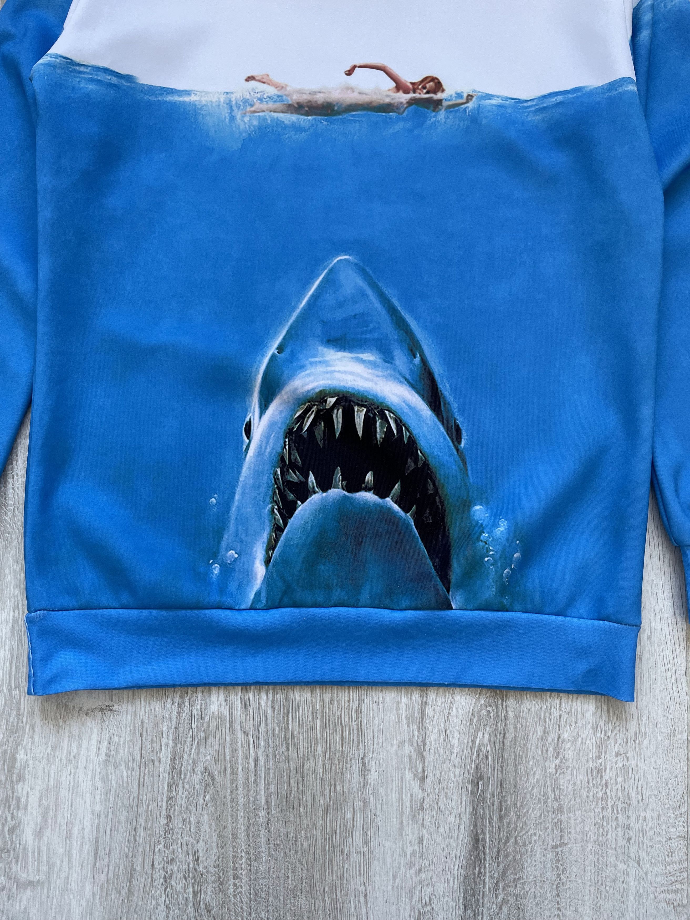 Vintage Jaws Movie Sweatshirt Swimming Girl and Shark 3D Print Size US S / EU 44-46 / 1 - 3 Thumbnail