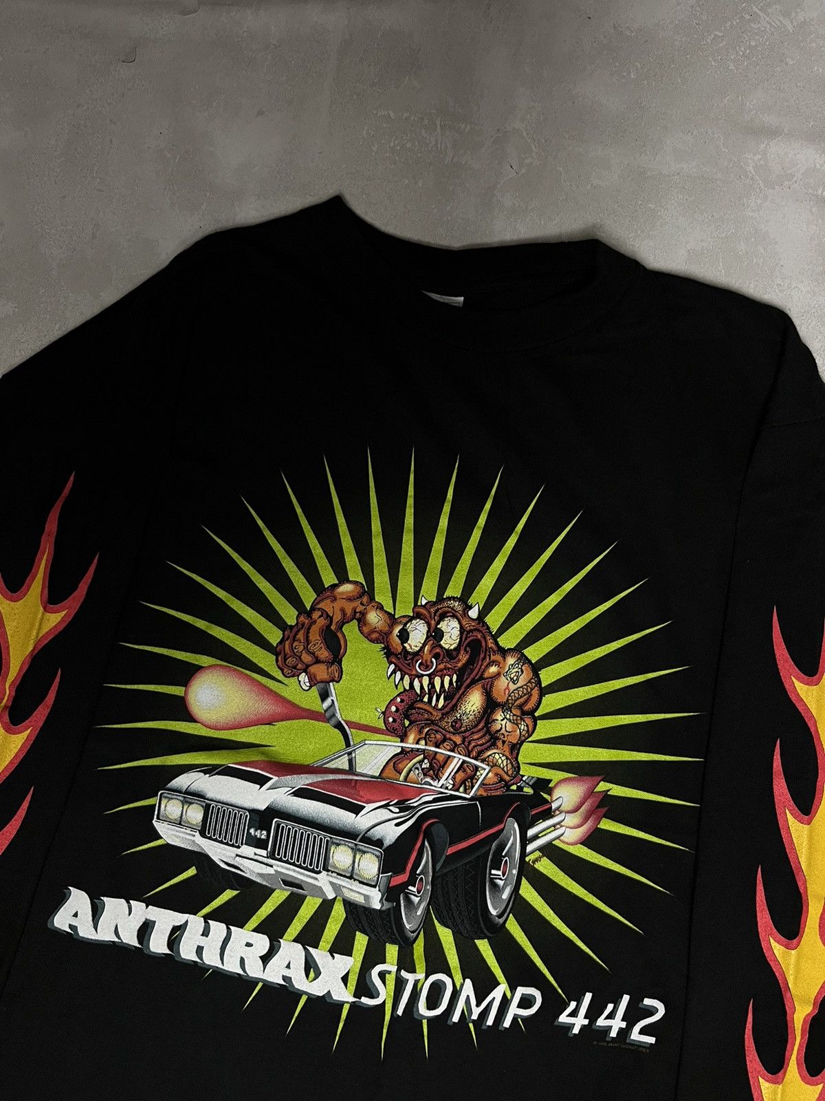 Designer Vintage 1995 Anthrax Stomp 442 Flame Longsleeve Tee y2k Size US L / EU 52-54 / 3 - 5 Thumbnail