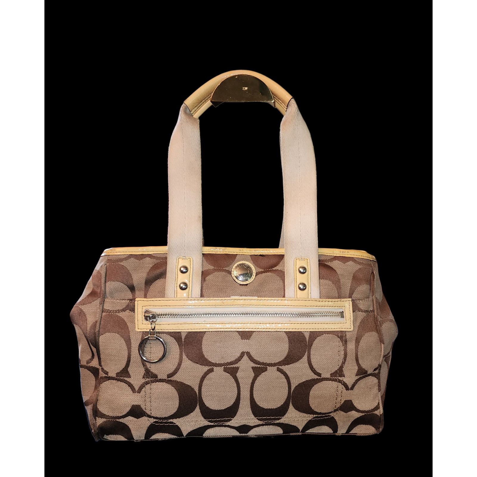 Coach Coach F14878 Daisy Collection Tote Khaki Shoulder Purse Size ONE SIZE - 1 Thumbnail