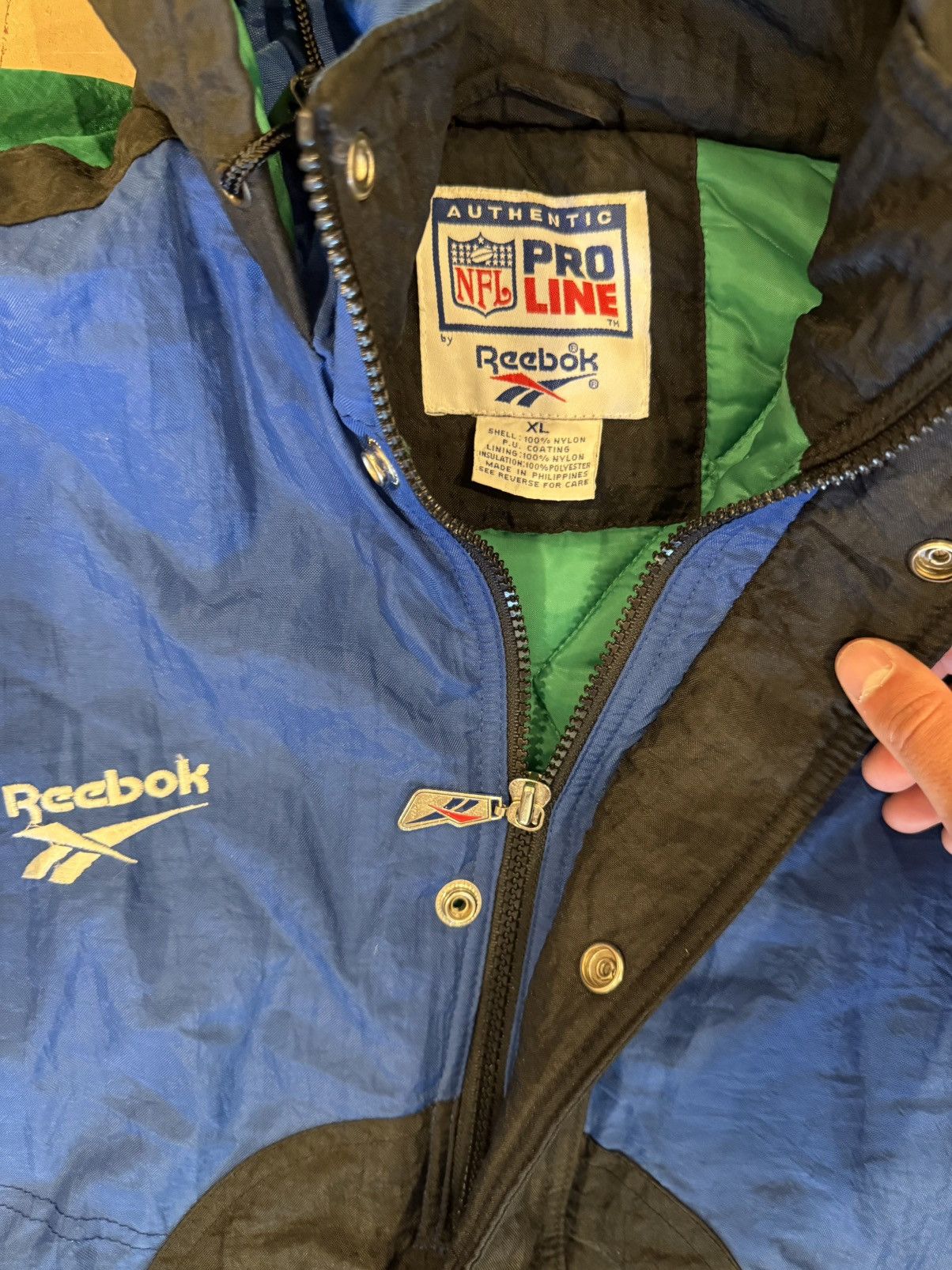NFL × Reebok Vintage Seattle Seahawks Jacket Size US XL / EU 56 / 4 - 2 Thumbnail