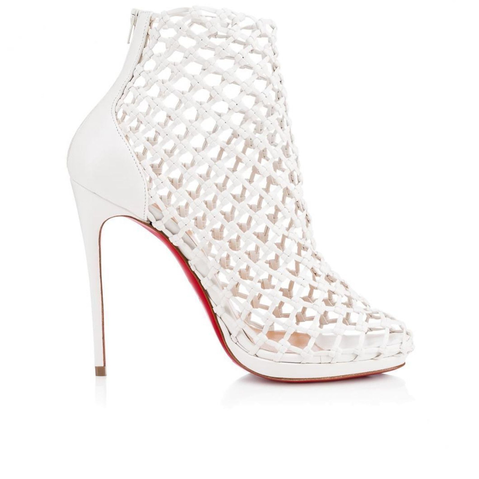 Christian Louboutin Christian Louboutin Porligat 120 White Latte Caged Boot Size US 7.5 / IT 37.5 - 3 Thumbnail