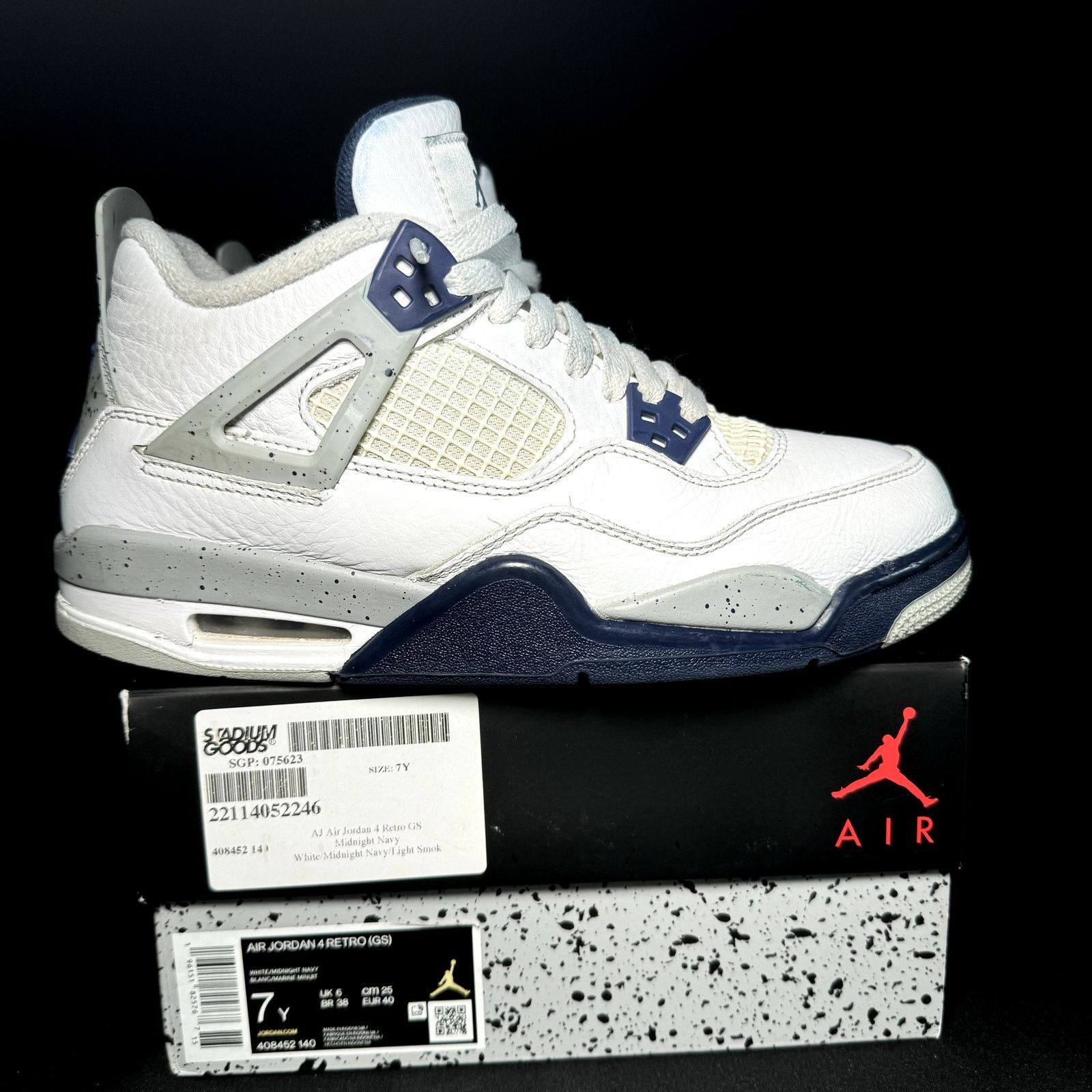 Size 7 - Nike Air Jordan 4 Retro GS Midnight Navy 2022 Shoes