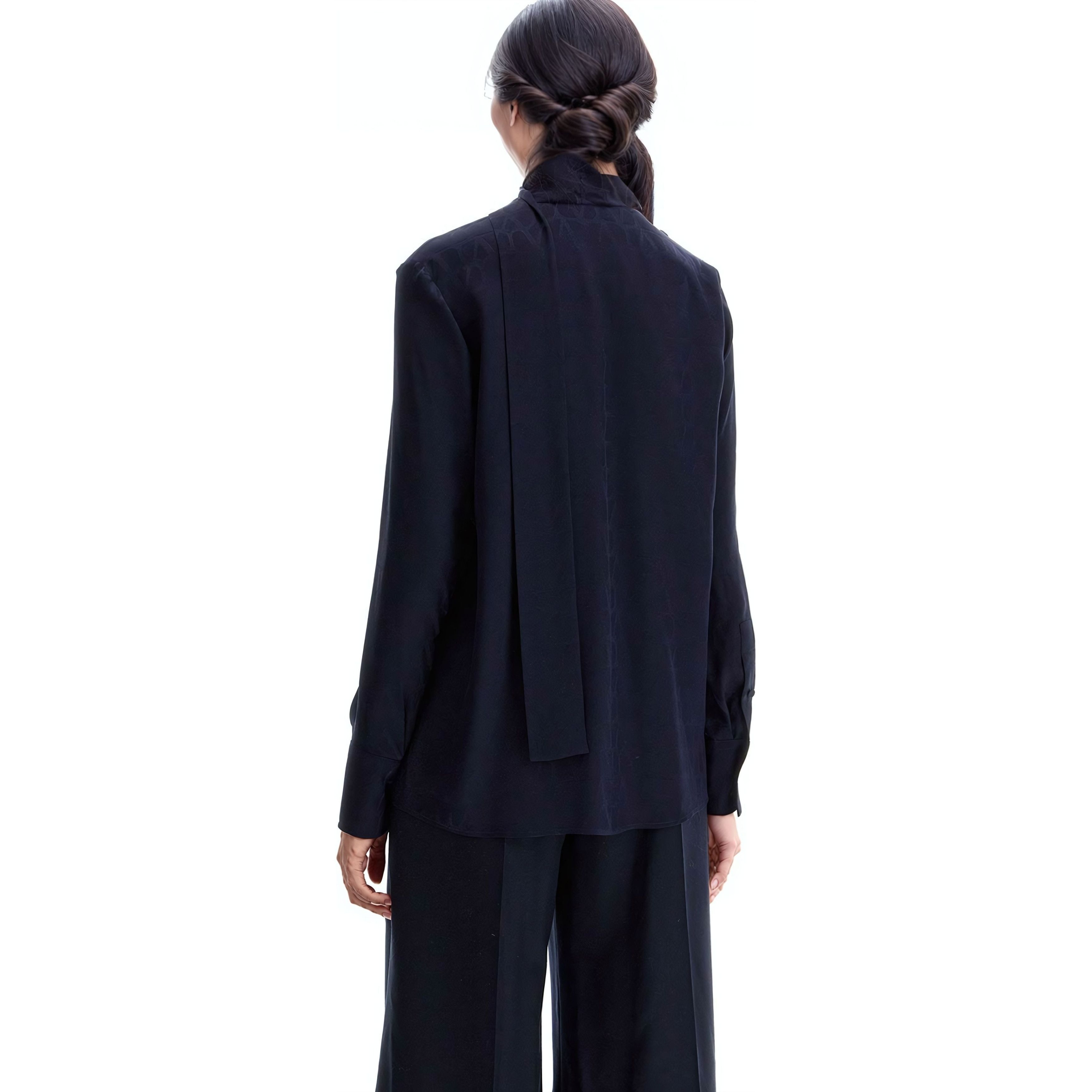 Valentino o1s22i1n0924 Silk Jacquard Toile Iconographe Shirt in Blue Size S / US 4 / IT 40 - 3 Thumbnail