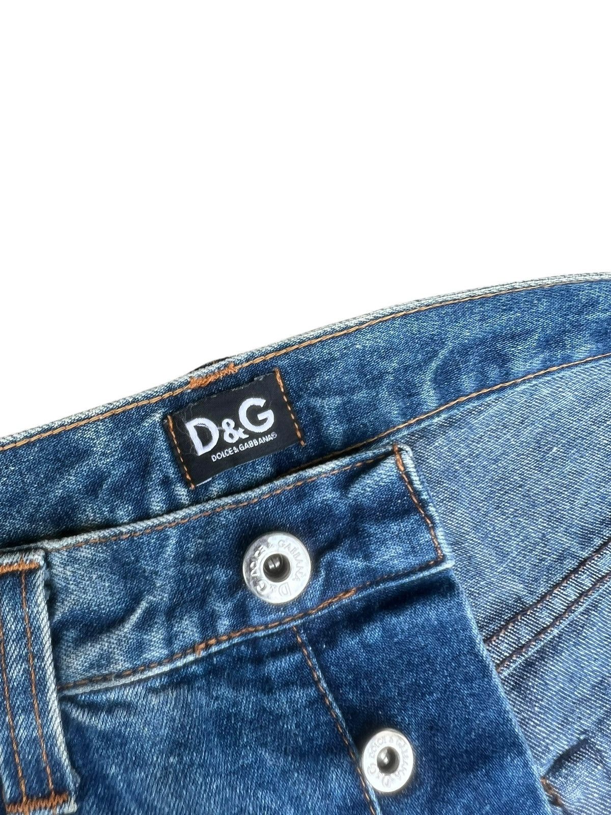 Dolce & Gabbana Vintage Dolce&Gabbana Stains Fade Denim Baggy Wide Jeans Size US 33 - 5 Thumbnail