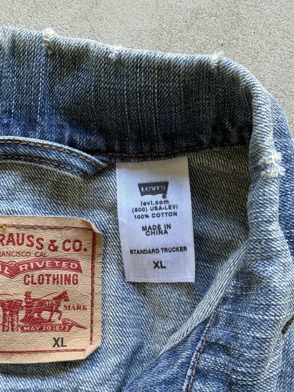 Levi's Retro Men’s Levi’s Denim Trucker Jean Jacket Size US XL / EU 56 / 4 - 7 Thumbnail