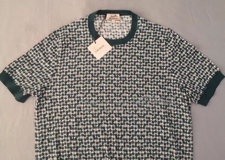Hermes Hermes Short-sleeved knit t-shirt, Sea Island cotton Size US L / EU 52-54 / 3 - 2 Thumbnail