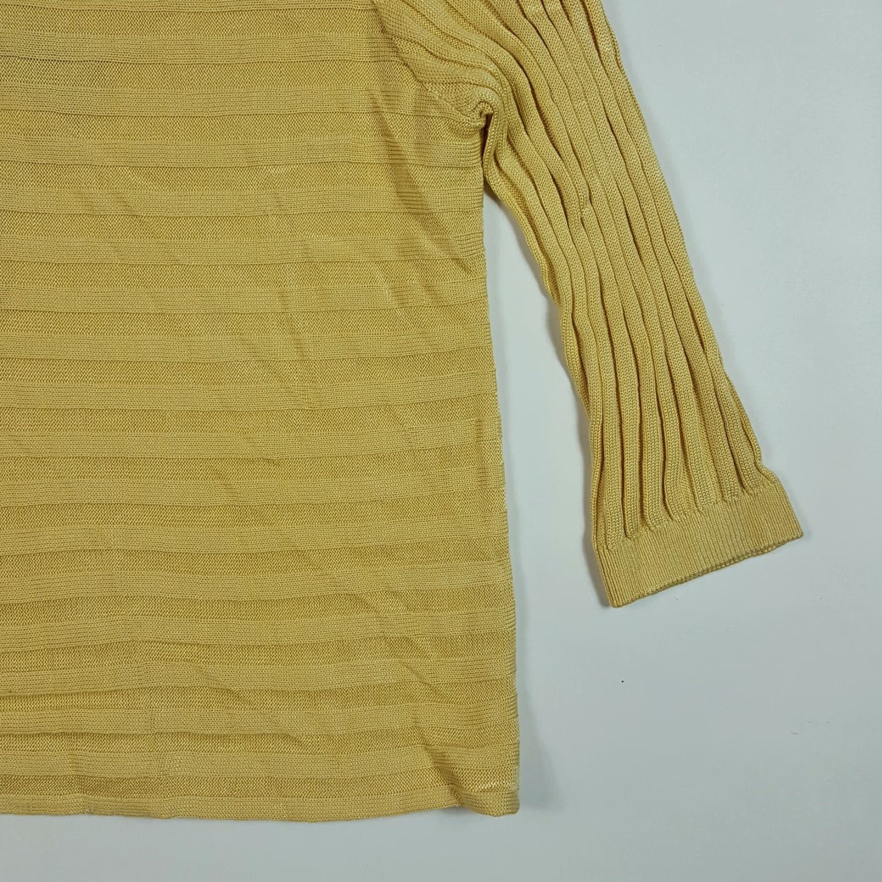 Vintage Jamie Sadock Silk Knit Golf Women’s Small Yellow Long Sleeve Blouse Shirt Top Vintage Size S / US 4 / IT 40 - 4 Thumbnail
