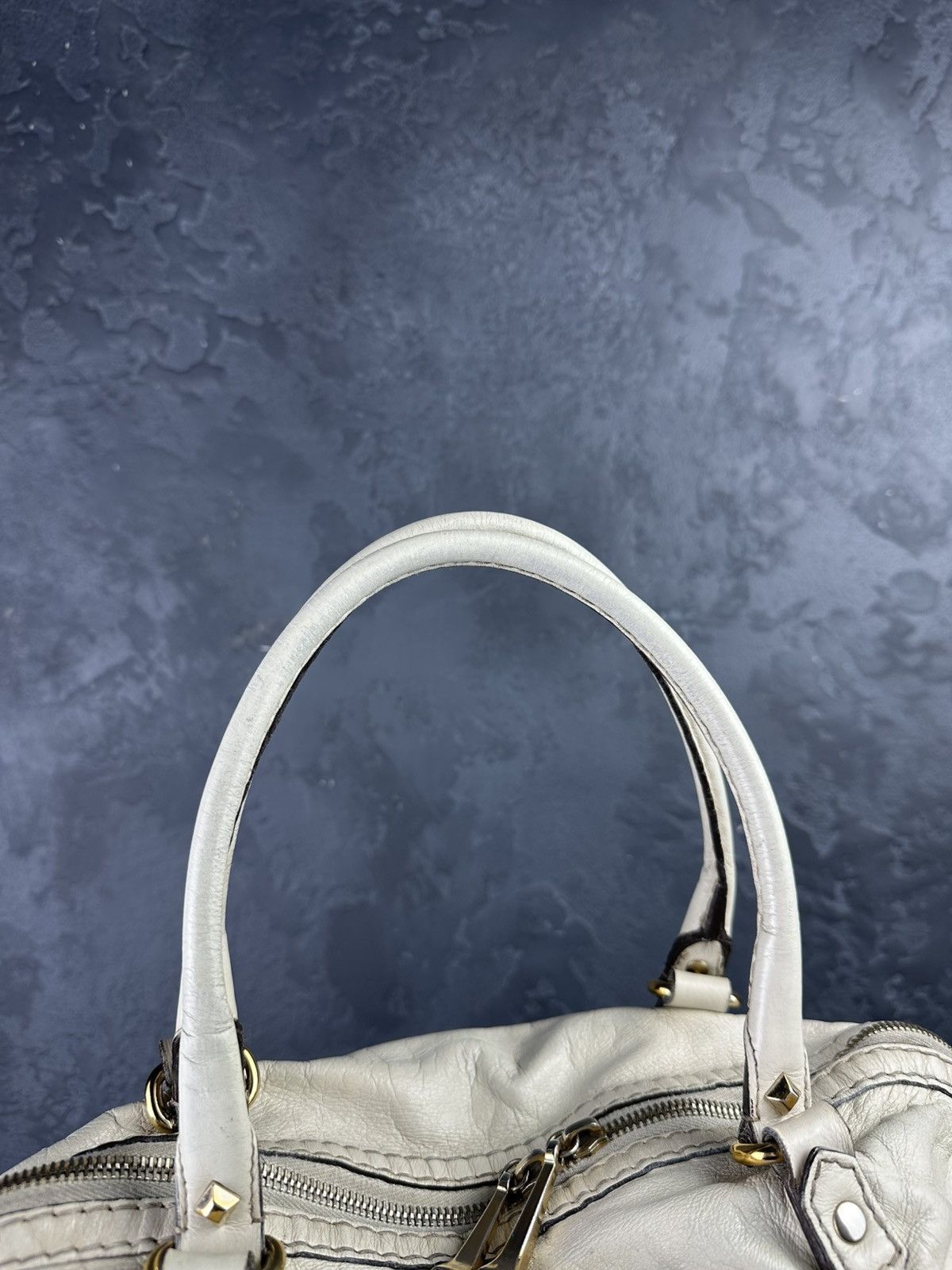 Gucci Gucci Ivory Leather Horsebit Nail Medium Tote Boston Bag Size ONE SIZE - 6 Thumbnail