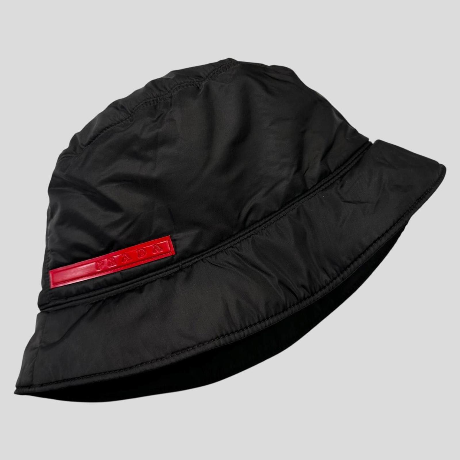 Prada Prada Sport 1999 Nylon Padded Red Tab Bucket Hat - M/L Size ONE SIZE - 4 Thumbnail