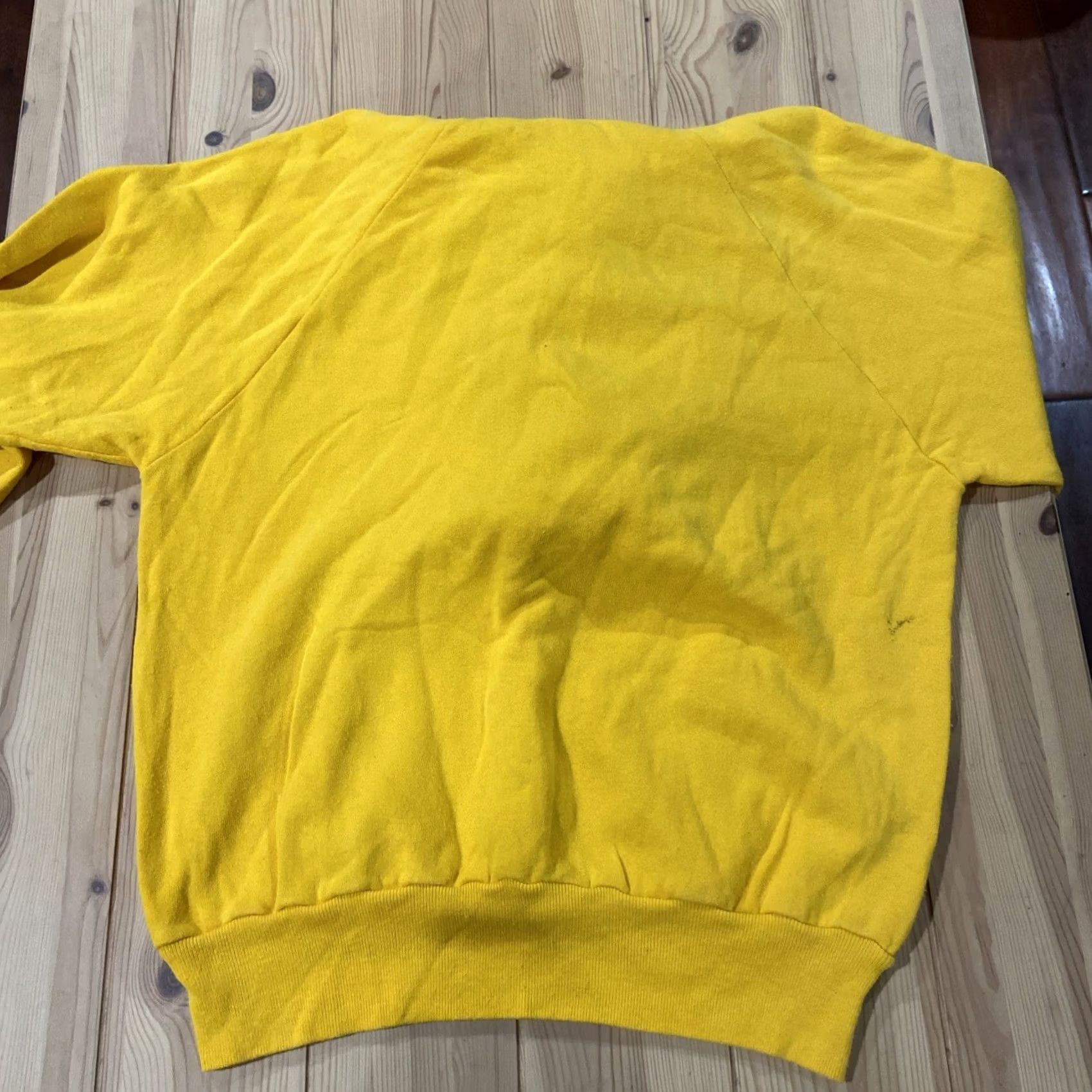 Tultex VINTAGE Raglan Sweatshirt Hoodie Yellow Small Size US S / EU 44-46 / 1 - 7 Thumbnail