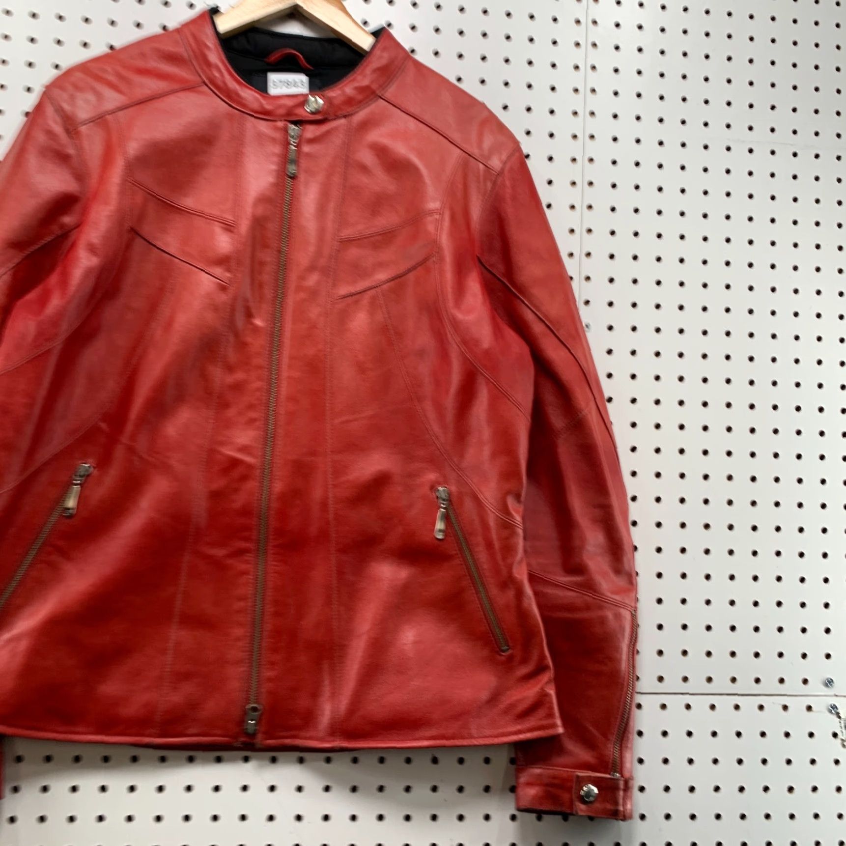 Shein Hein Gericke Leather Motorcycle Jacket Womens Size 14 Red Motorcycle Jacket Womens Size 14 Red Cafe Racer 22x26 Vintage: Yes Size XL / US 12-14 / IT 48-50 - 6 Thumbnail