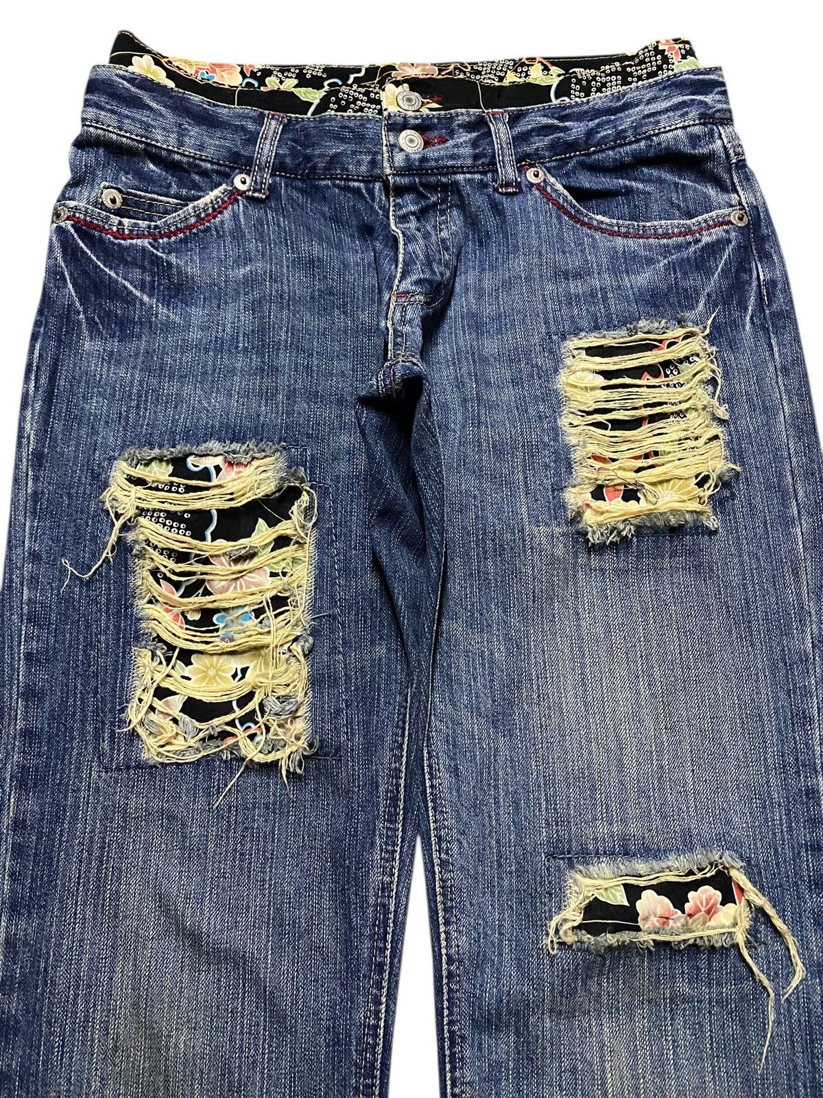 Japanese Brand Japanese Brand Double Waist Distressed Jeans Size US 30 / EU 46 - 3 Thumbnail