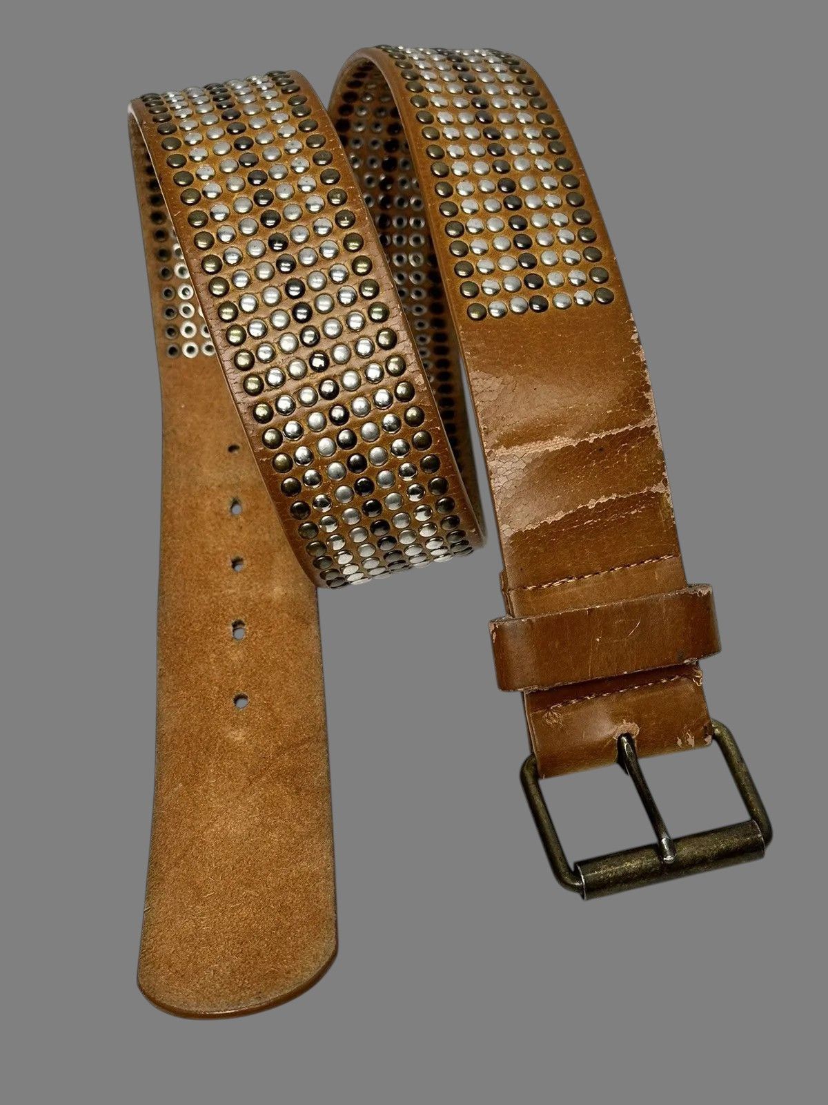 Beauty Beast Vintage Brown Leather Belt Classic Italian Handmade Style Size ONE SIZE - 8 Thumbnail