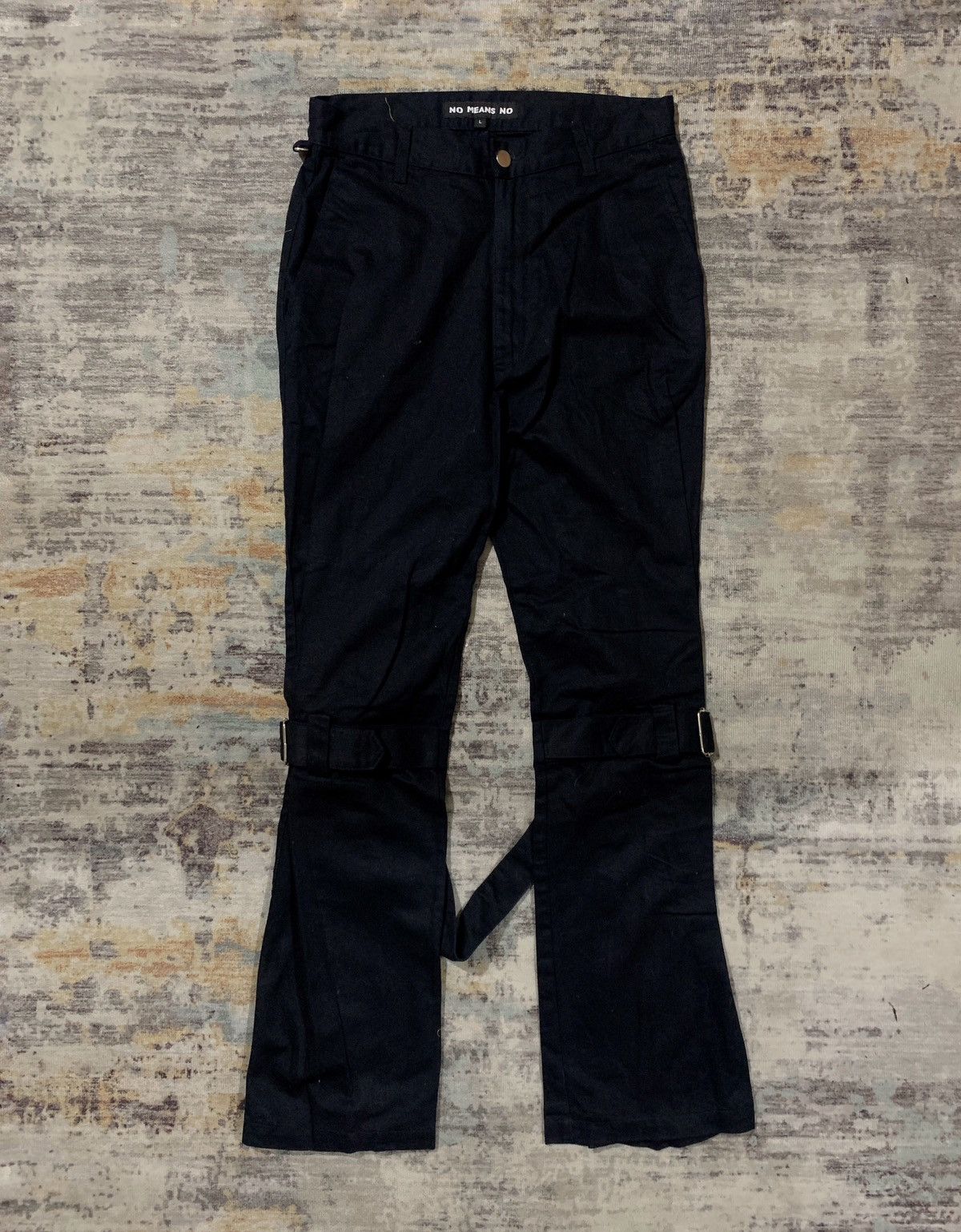 No Means No Bondage Zipper Black Pant