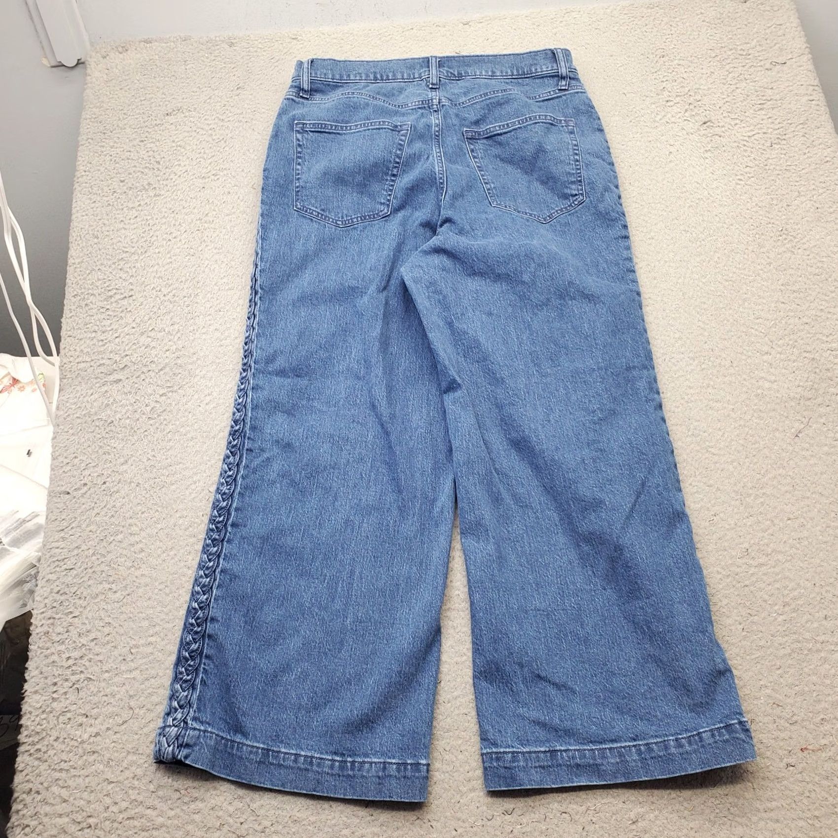 Lands' End Lands' End Jeans Women 14P Blue Denim Medium Wash Grunge Wide Leg Streetwear Shirt Women's 14P Jeans blue Den​im Medium Wash Wide-Leg Streetwear Size 36" / US 14 / IT 50 - 2 Thumbnail