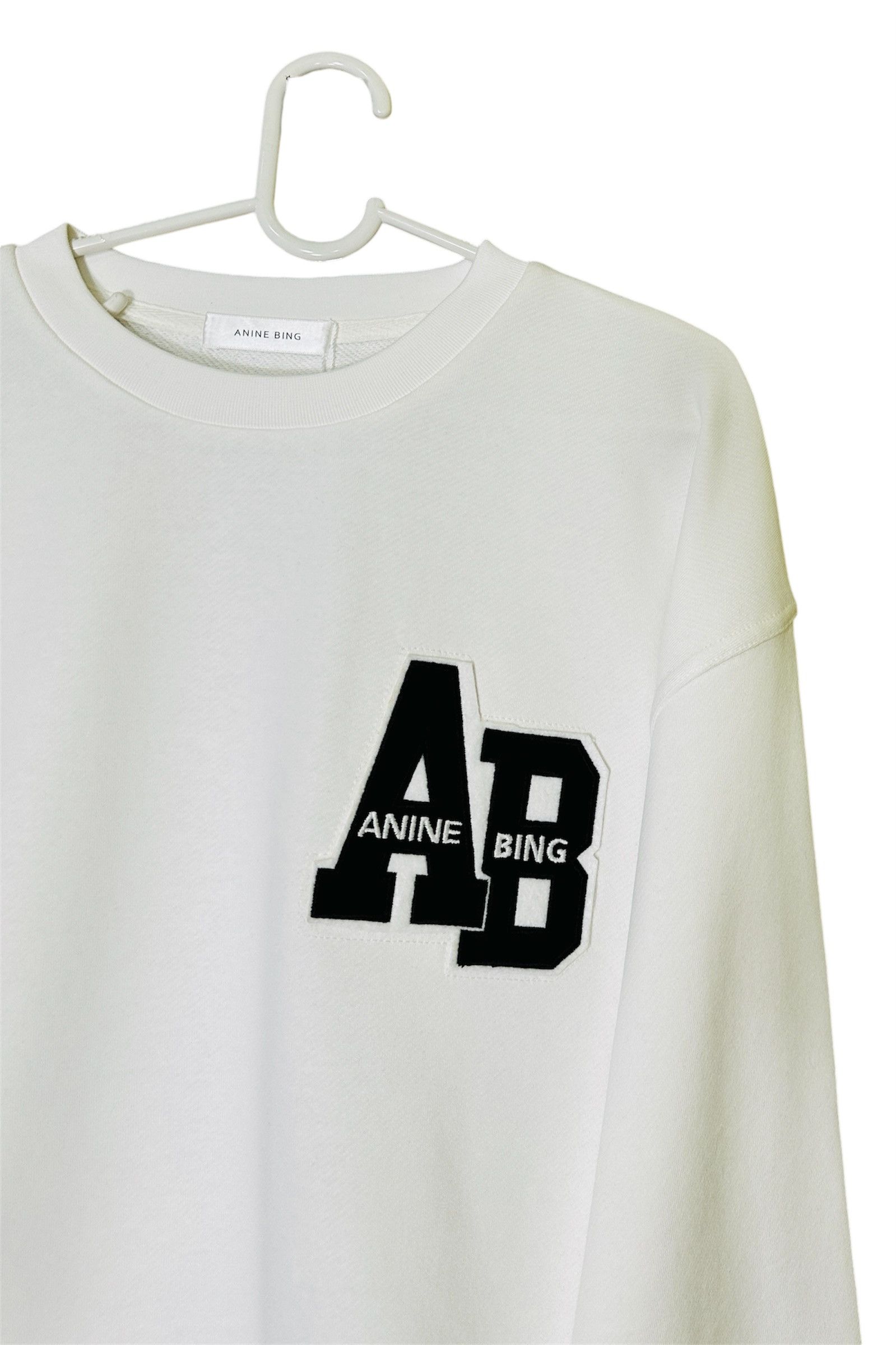 Anine Bing White Logo Sweatshirt Size L / US 10 / IT 46 - 2 Thumbnail