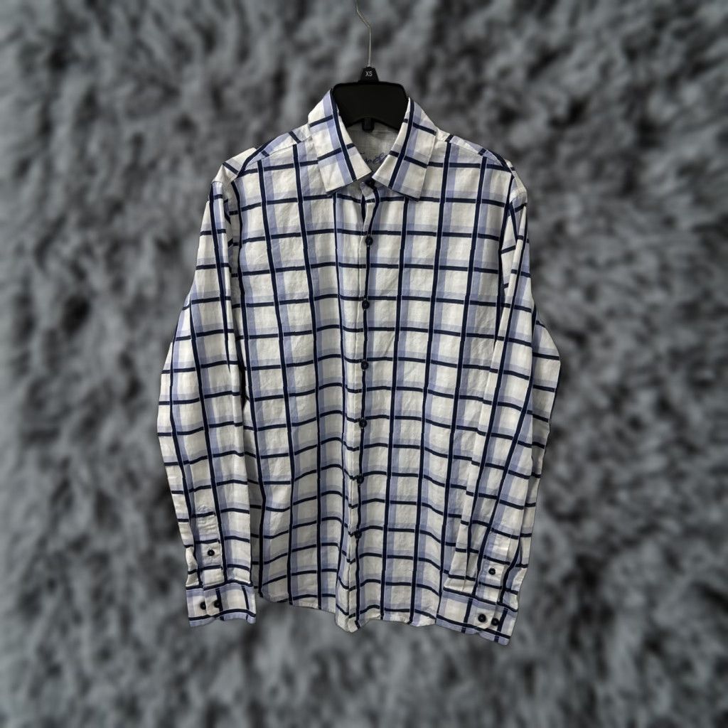 Tasso Elba Tasso Elba Shirt Mens Sz Small Blue White Oxford Plaid Button Down Long Sleeve Size US S / EU 44-46 / 1 - 1 Thumbnail