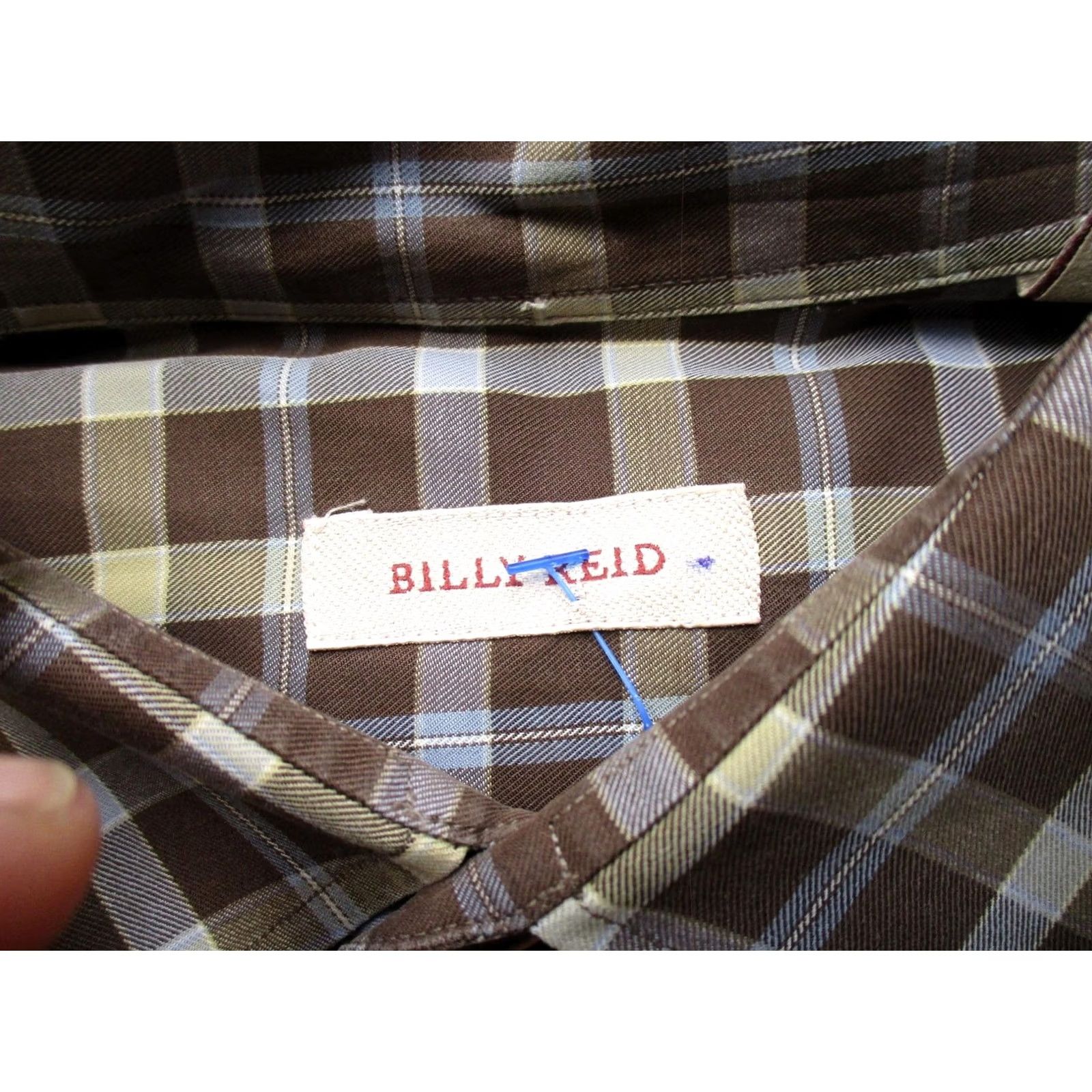 Billy Reid Billy Reid Shirt Mens XL Brown Plaid Button Front Long Sleeve Made In Italy Size US XL / EU 56 / 4 - 3 Thumbnail