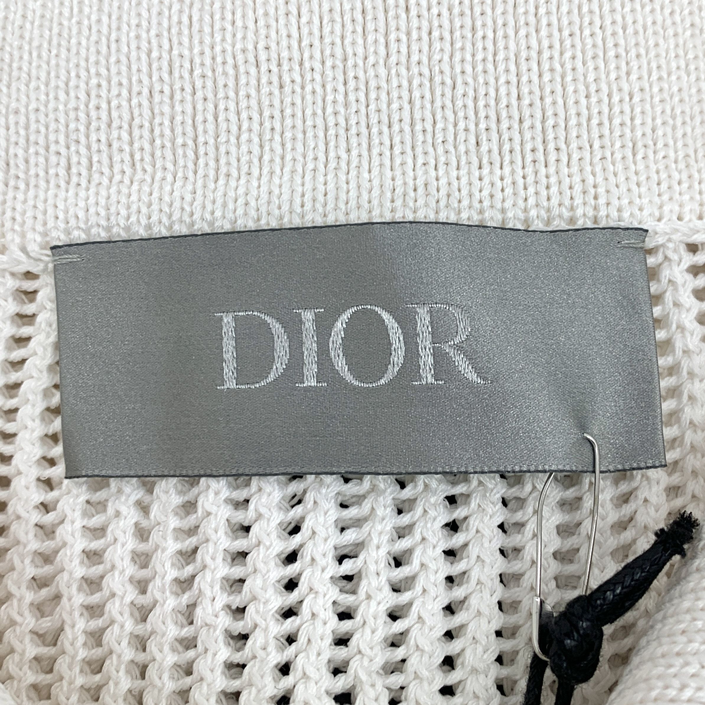 Dior Dior Gray-White Knit Polo Shirt with Collar (Size M) Size US M / EU 48-50 / 2 - 2 Thumbnail