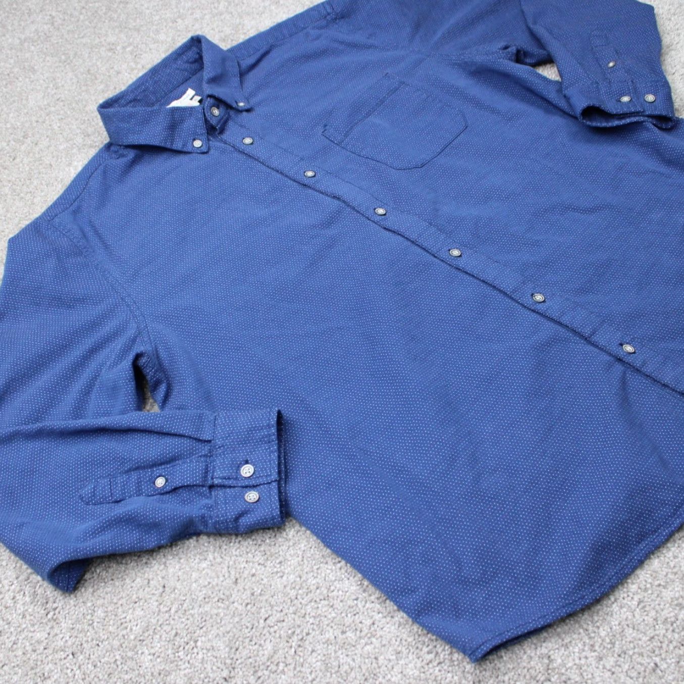 Carbon2Cobalt Carbon 2 Cobalt Shirt Mens Large Blue Geometric Pointillism Cotton Long Sleeve Size US L / EU 52-54 / 3 - 7 Thumbnail